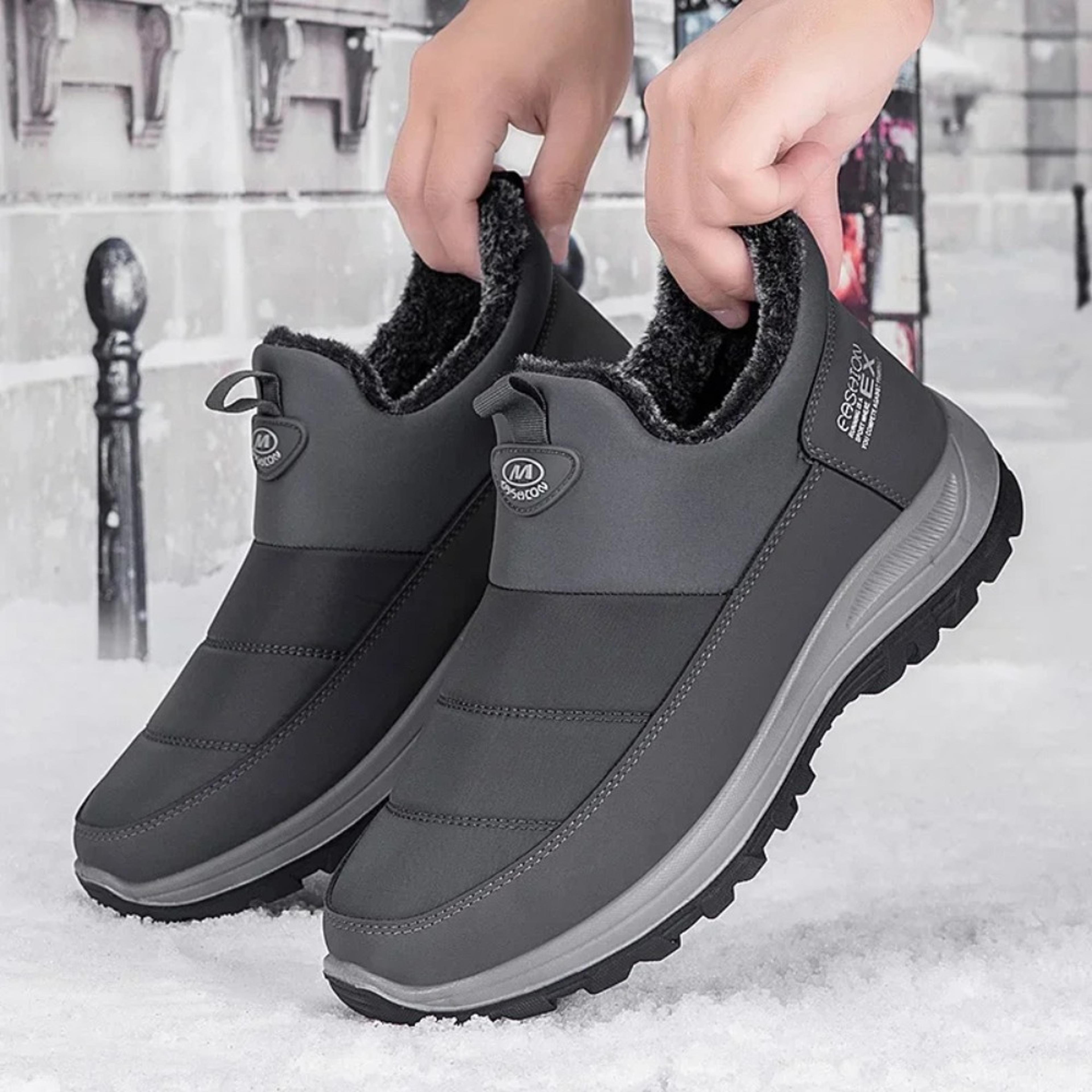 Thick Warm Fur Men Boots Waterproof Winter Snow Shoes Lightweight Casual Slip On Unisex Ankle Boots 5