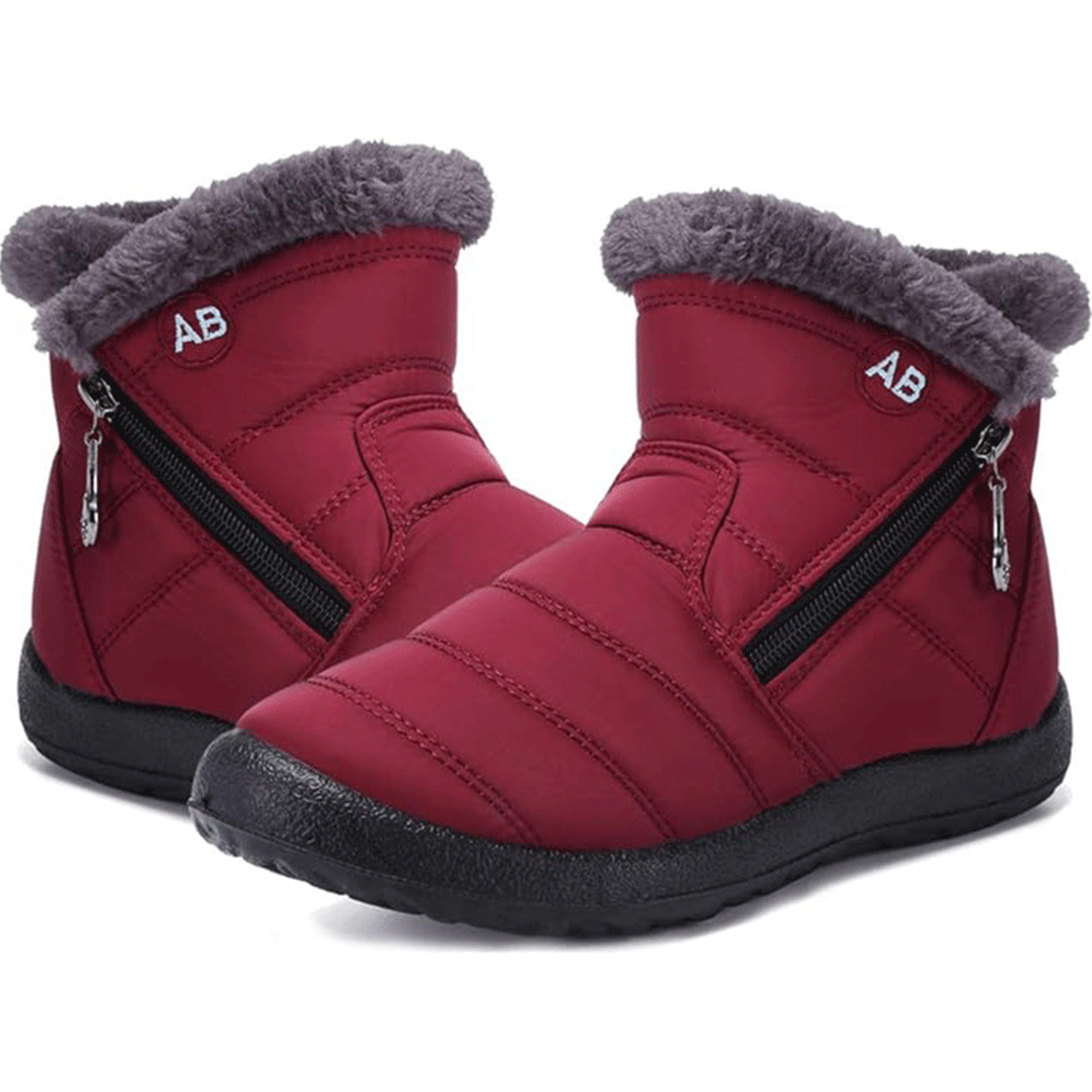 MidCalf Waterproof Cotton Boots For Women Casual Sports Shoes With Outer Zipper And Plush Interior 6