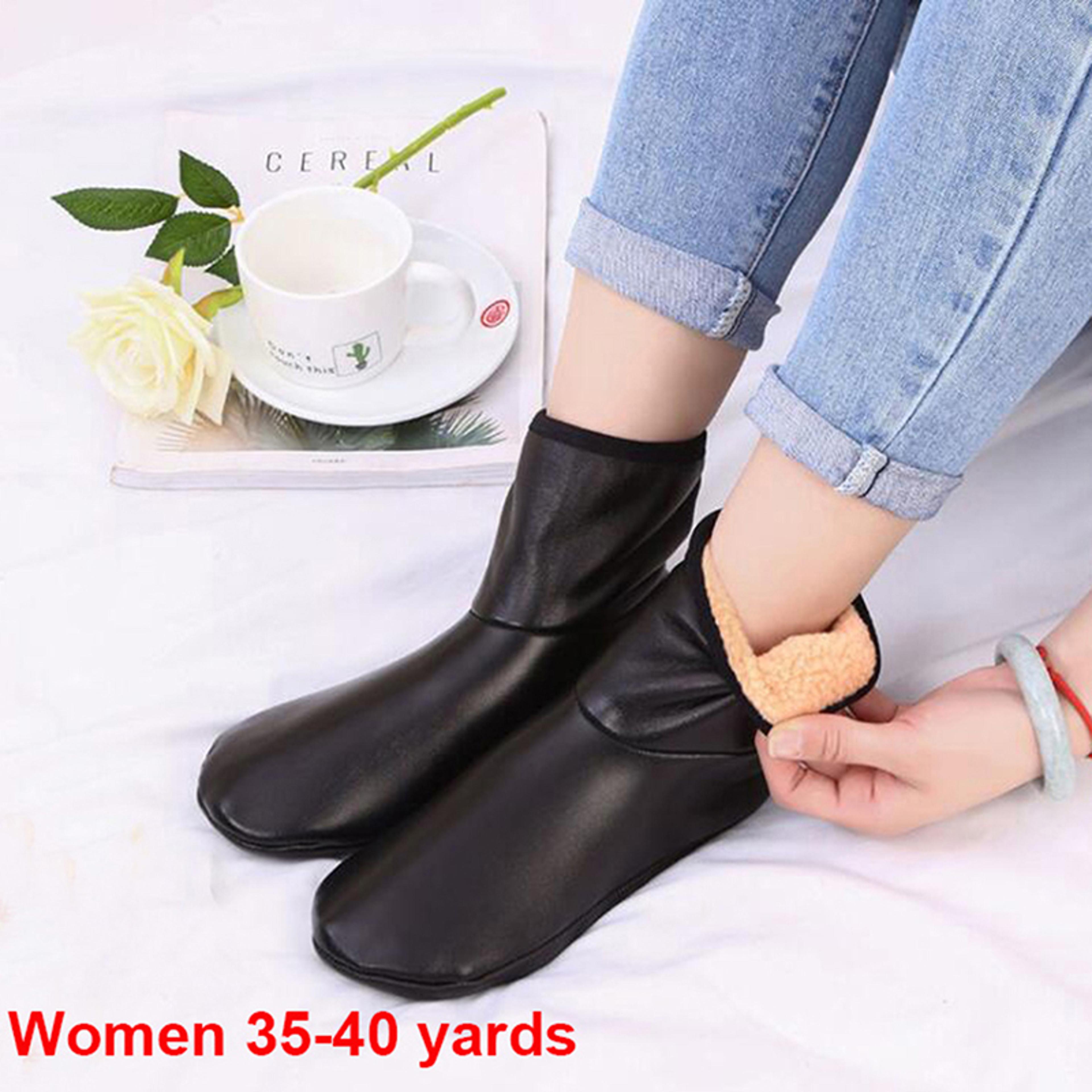 Soft NonSlip Socks Unisex Winter Warm Leather Thermal Boot Slipper Indoor House For Men Women 5