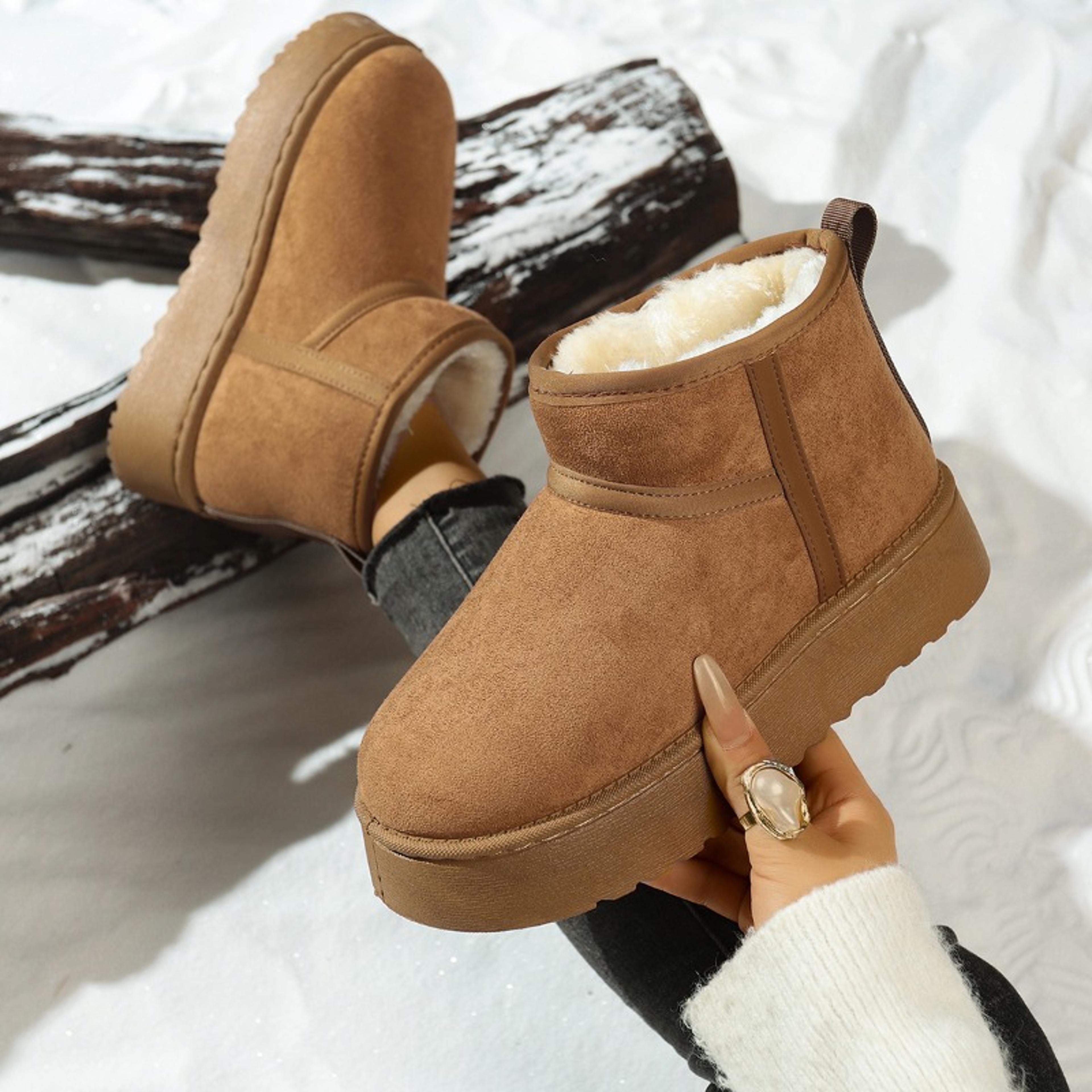 New Winter Warm Boots For Women Fashion Short Shoes With Real Sheepskin Wool Fur Snow Boots Comfort 2