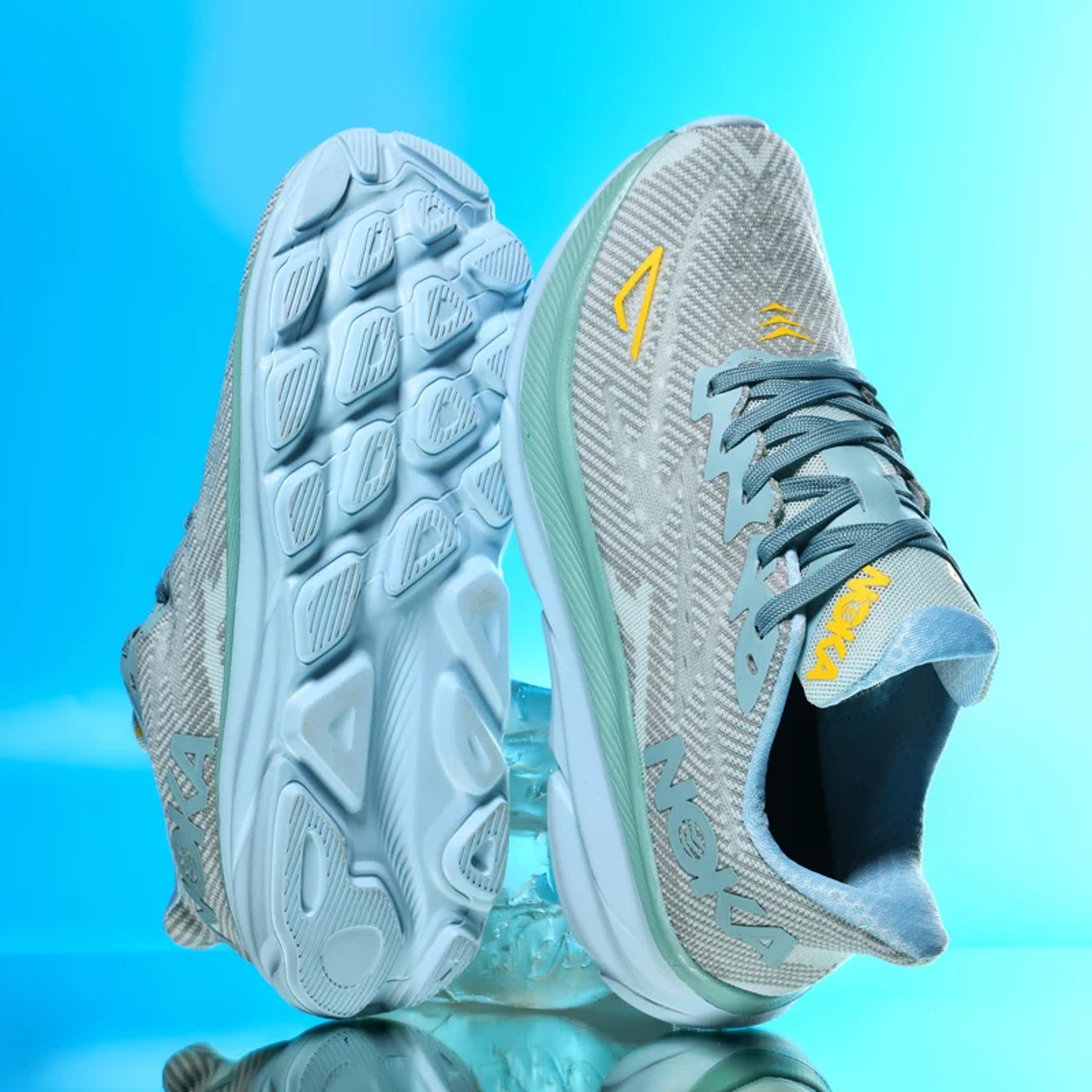 Closeup of the nonslip traction outsole of the luxury mens running shoes designed for superiors
