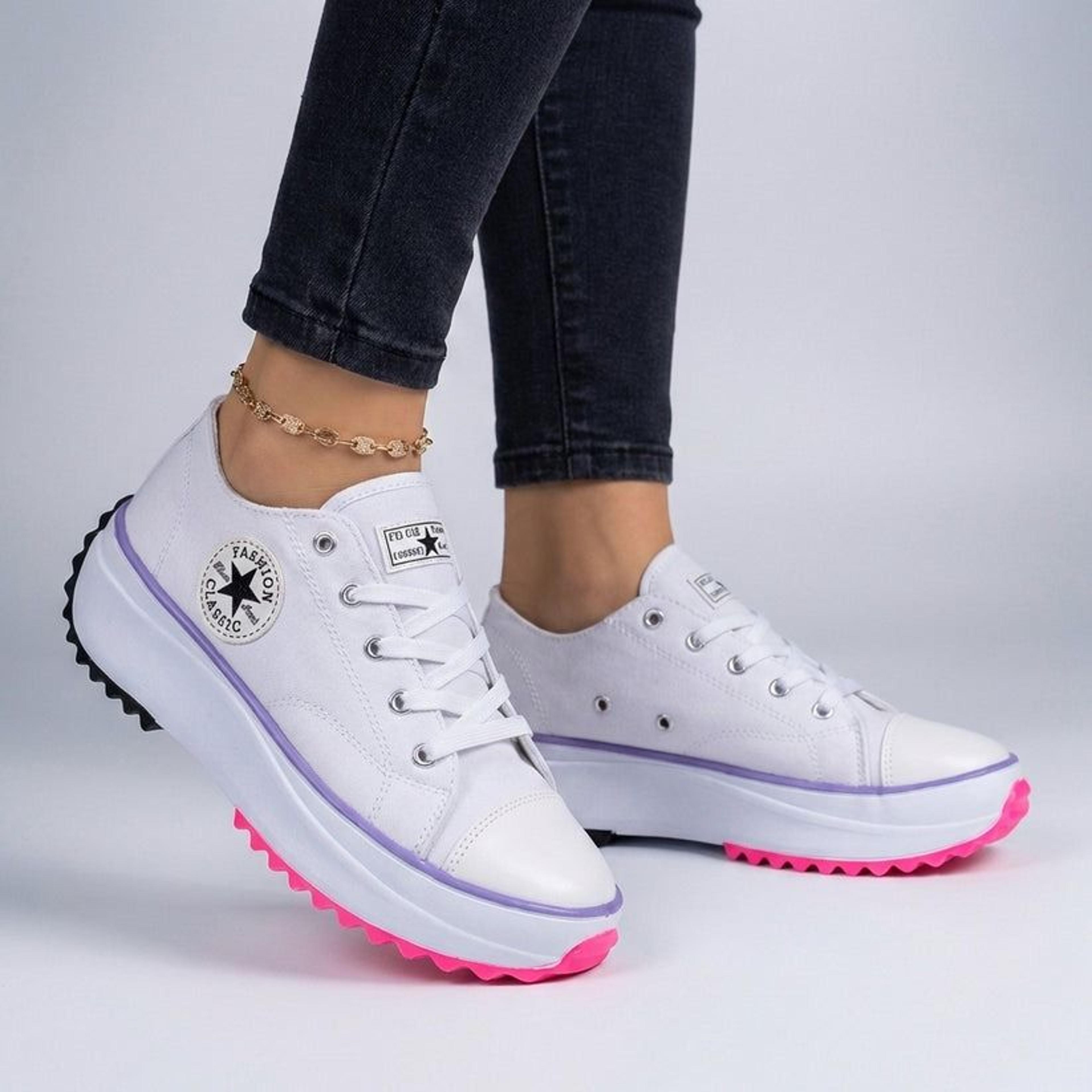 Pattern Womens Casual LaceUp Canvas Sneakers Flat Shoes 2