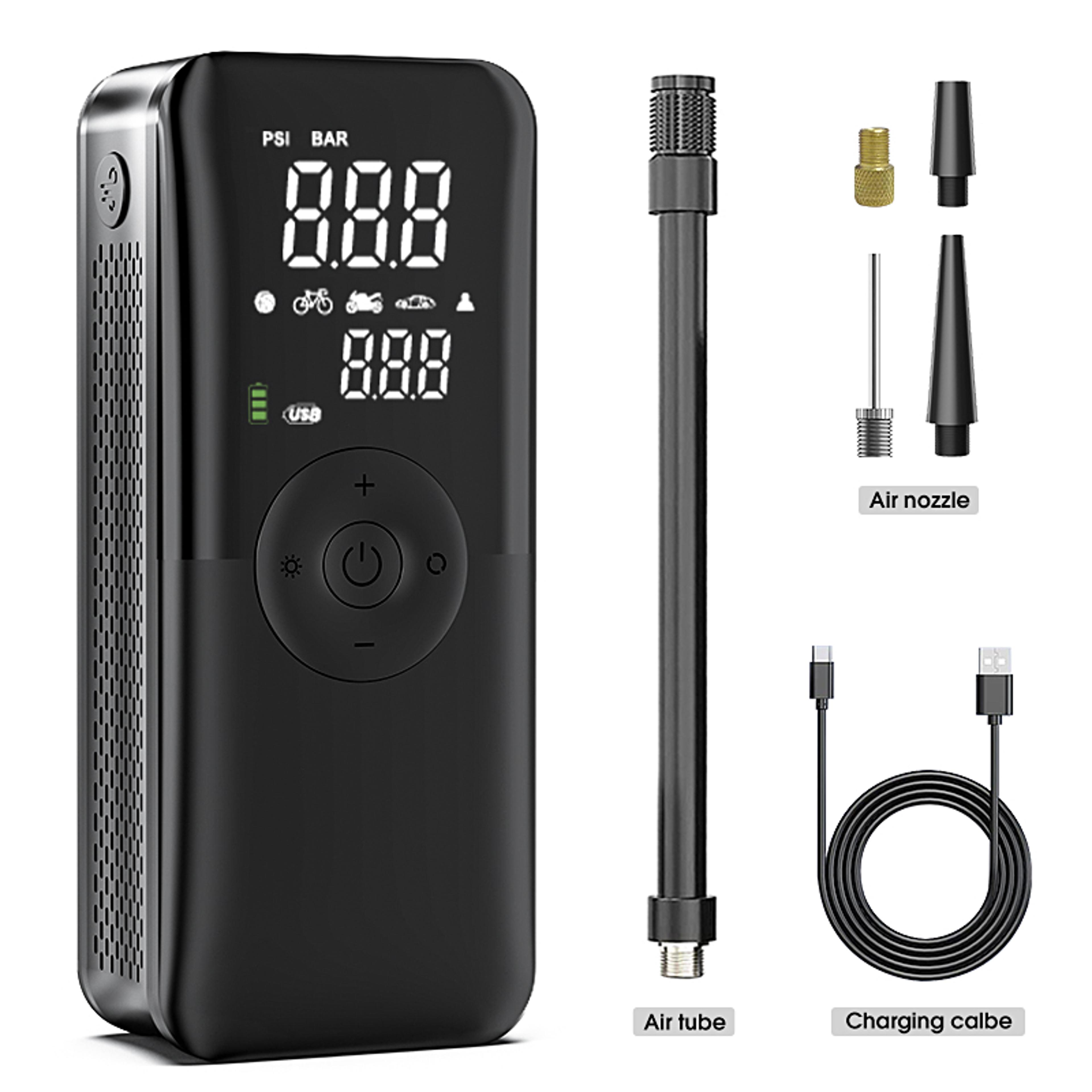 Portable Cordless Air Pump Tire Inflator Rechargeable Digital Compressor For Car Motorcycle Bicycle 5