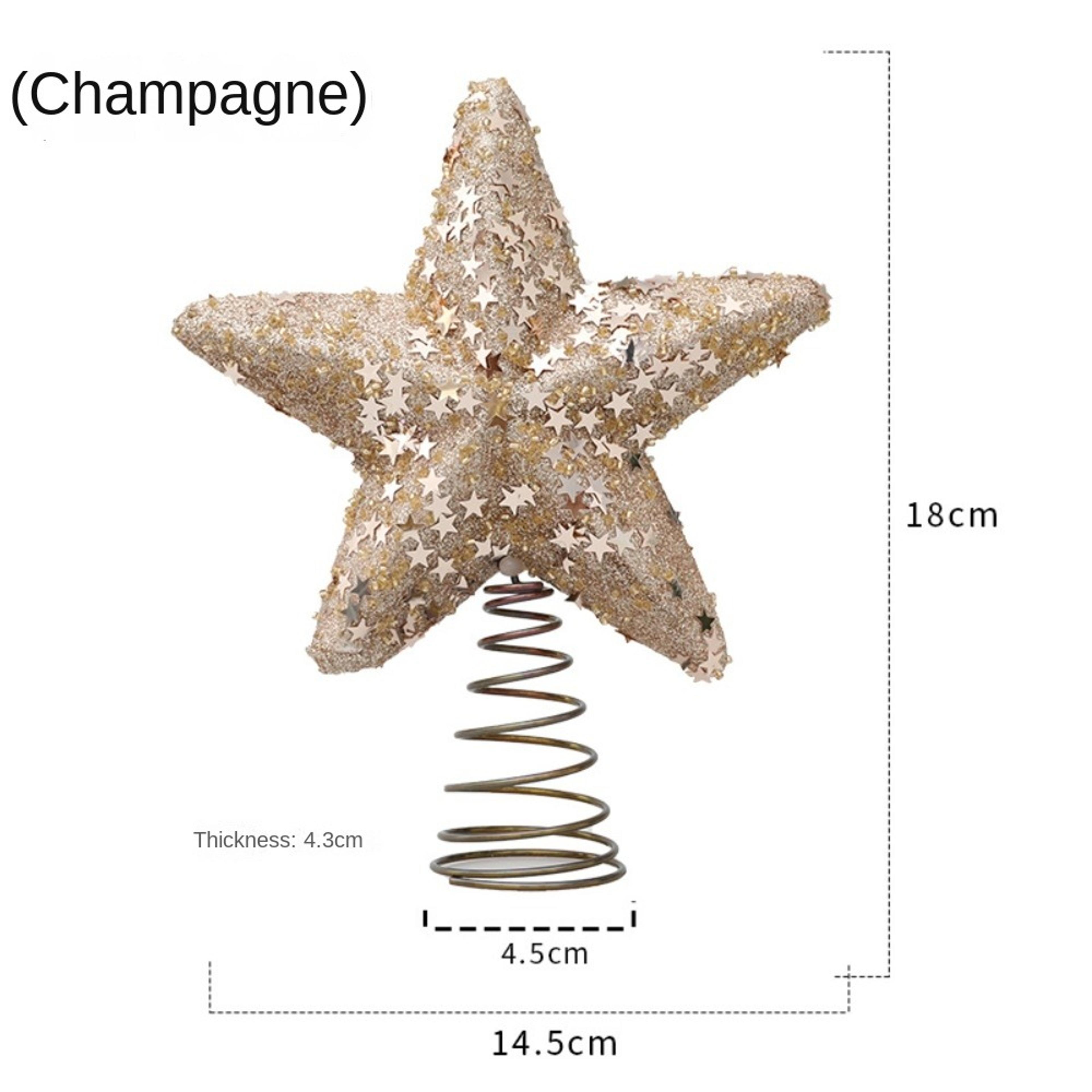 New Pentagram Christmas Tree Top Star Party Decoration Crafts Christmas Tree Decorations Family New 5