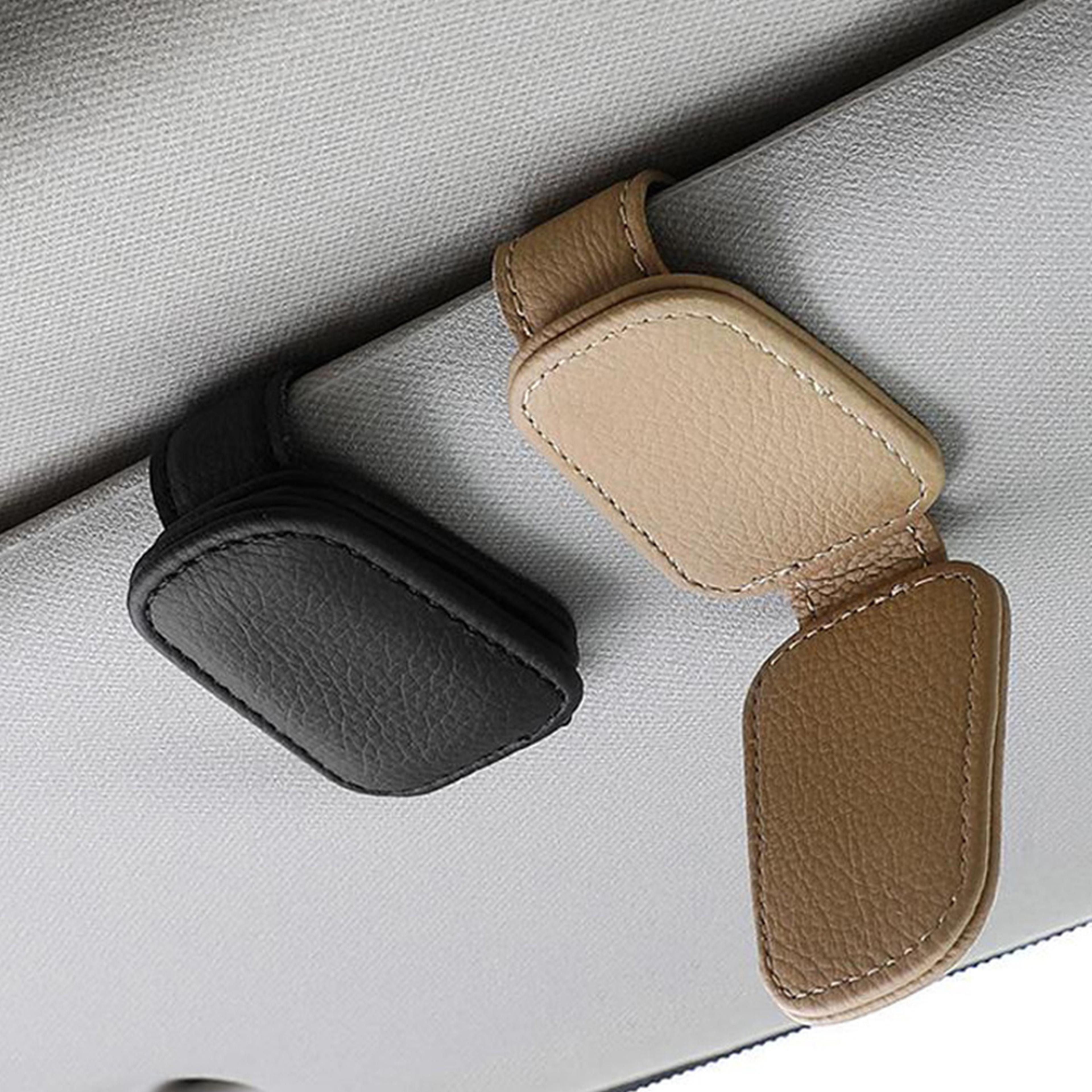 sun visor car accessories, universal sunglasses clip, pen holder, card ticket organizer, eyeglasses fastener