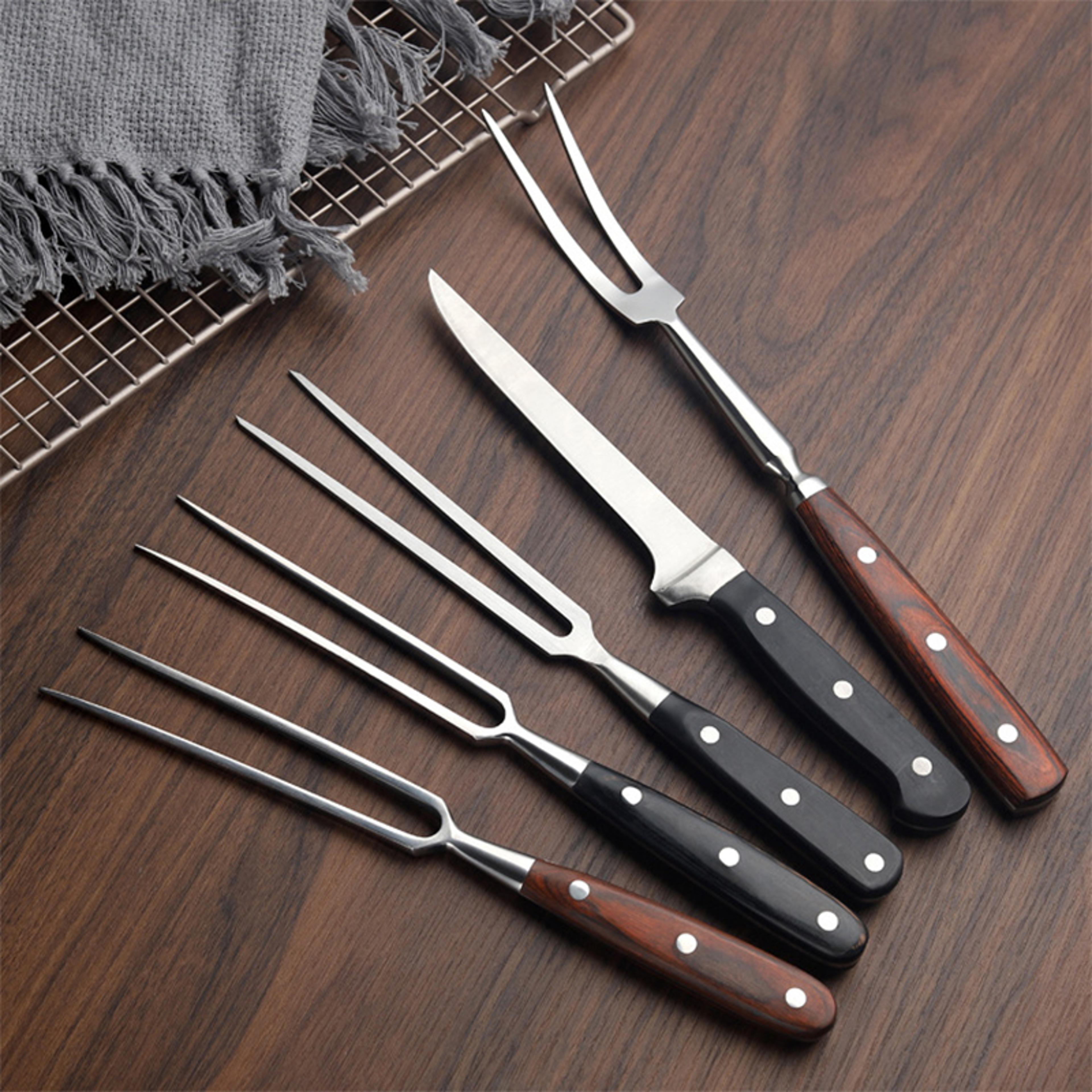 barbecue fork, portable outdoor bbq, stainless steel grill tools, beef cooking accessories