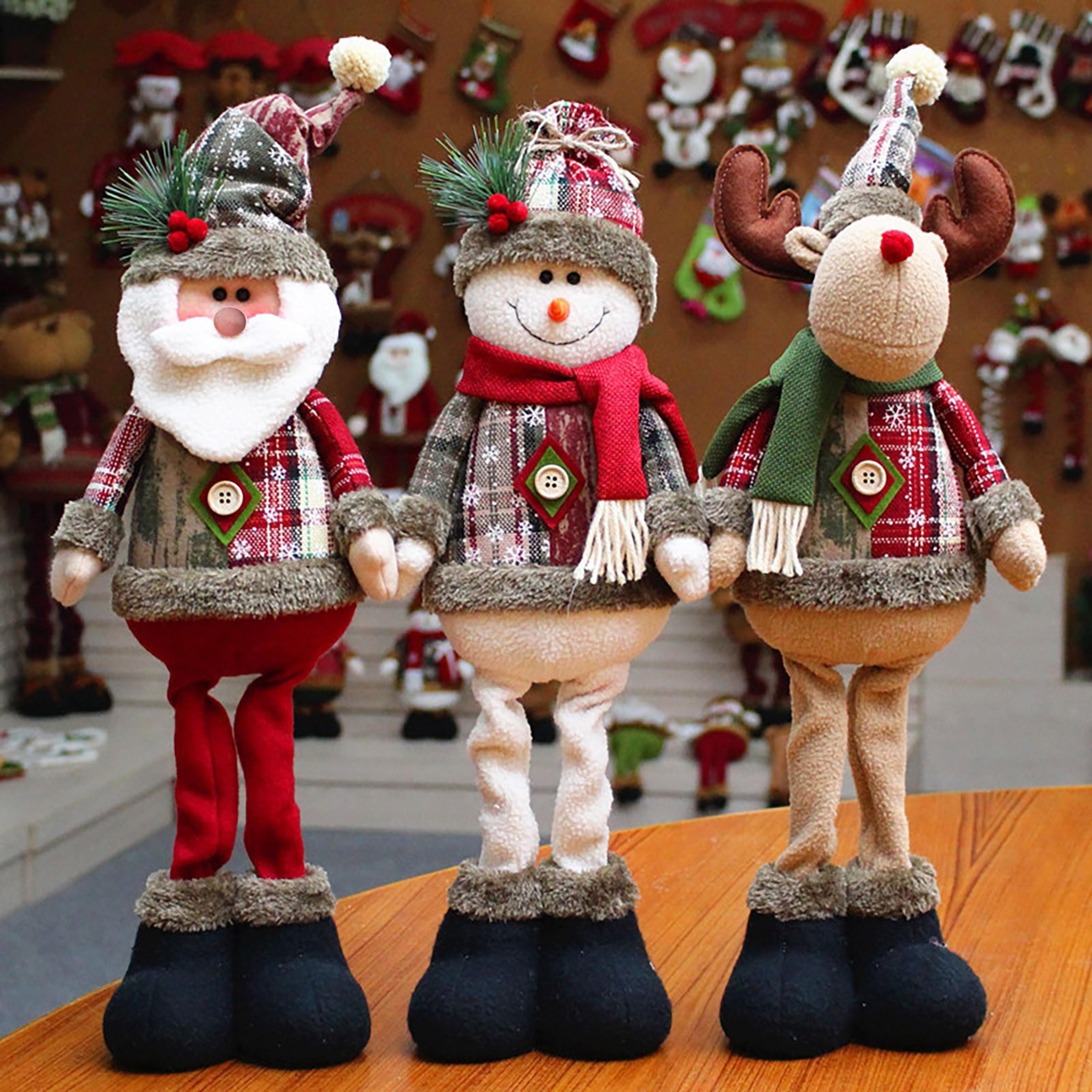 new big christmas tree plush ornaments, santa claus snowman elk doll, children xmas gift, home wedding party decorations