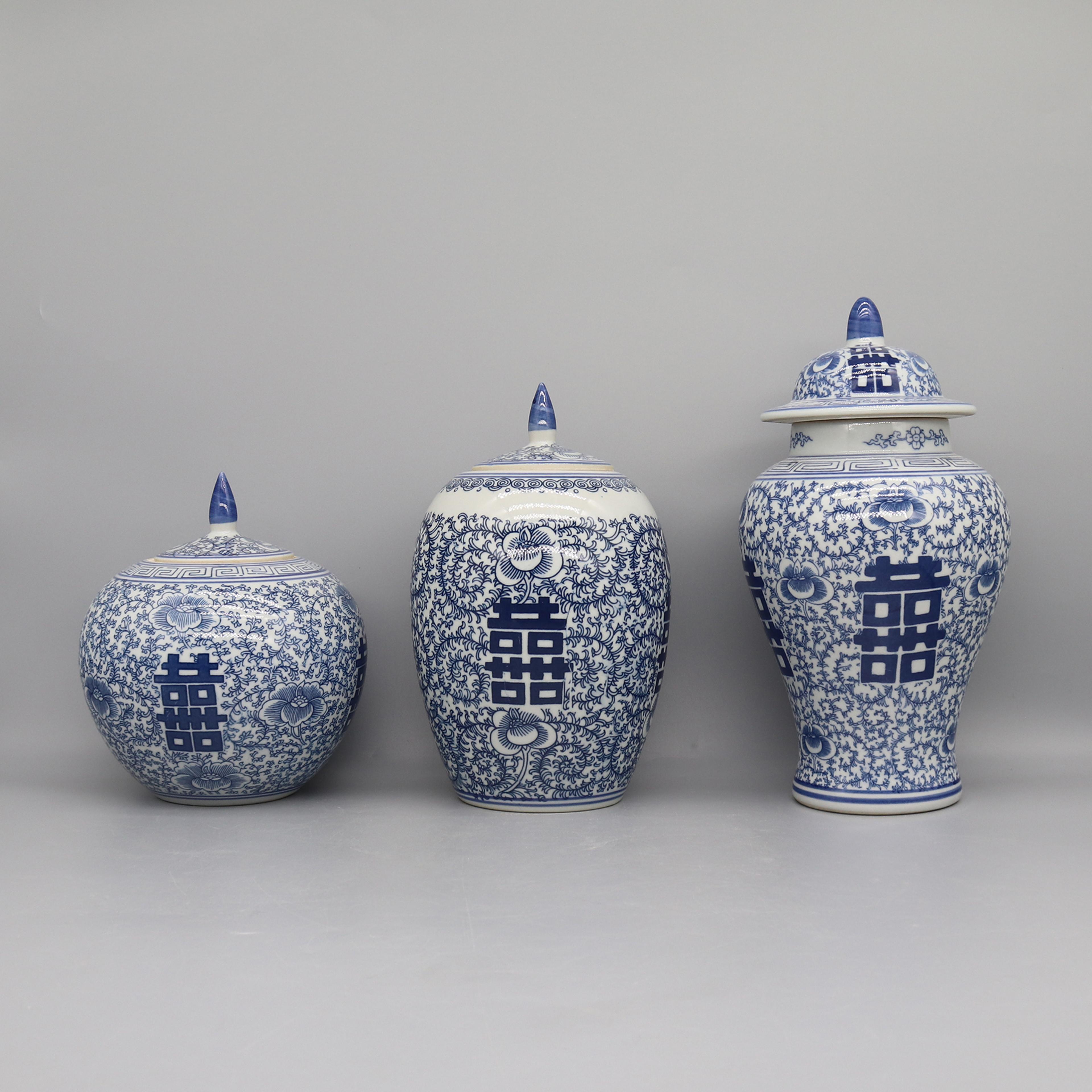 Ceramic Jar Blue And White Ceramics Home Decoration Vase Canister Pot 1