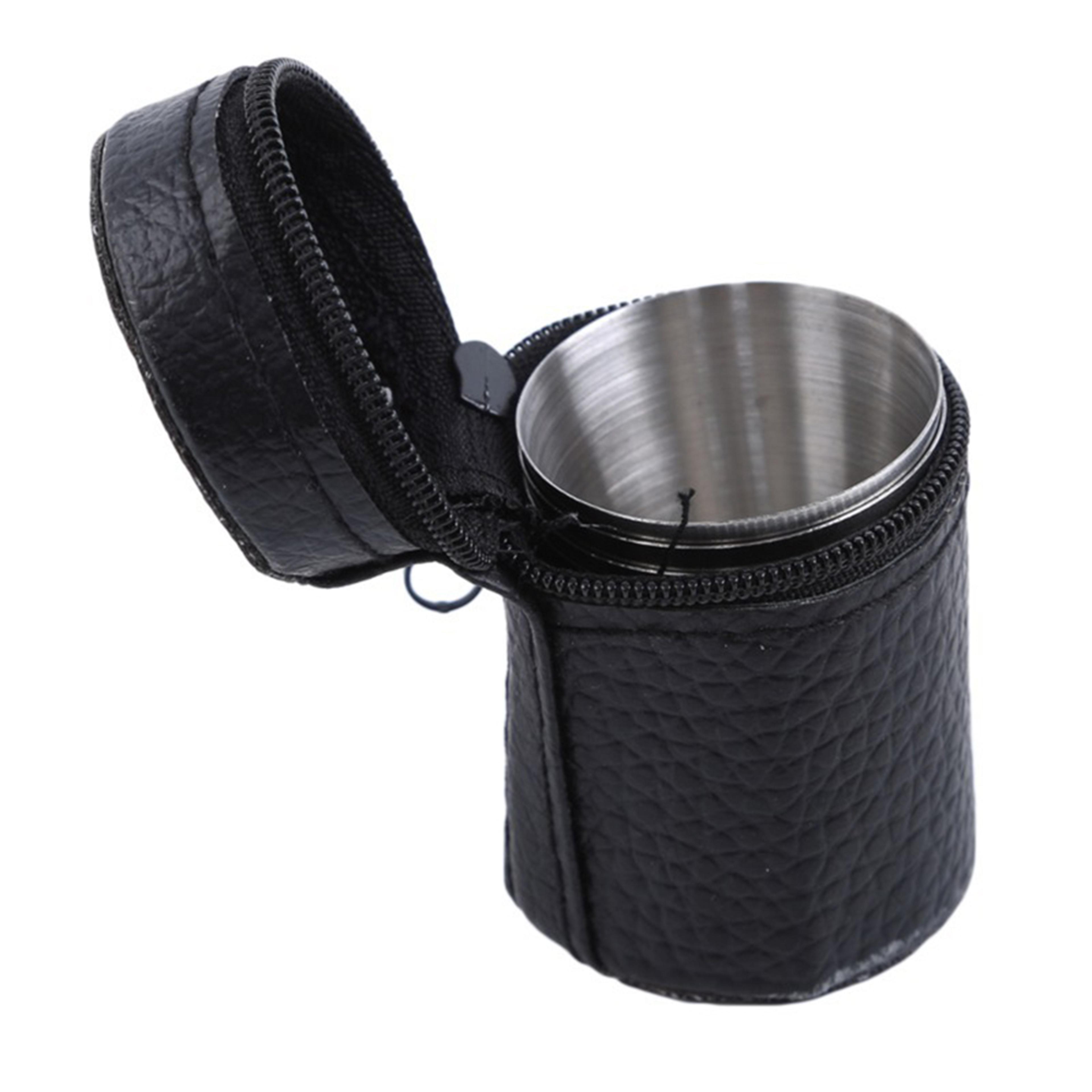 6Pcs Travel Stainless Steel Cups Mini Set Outdoor Portable Drinkware Case Whisky Wine Glasses 2