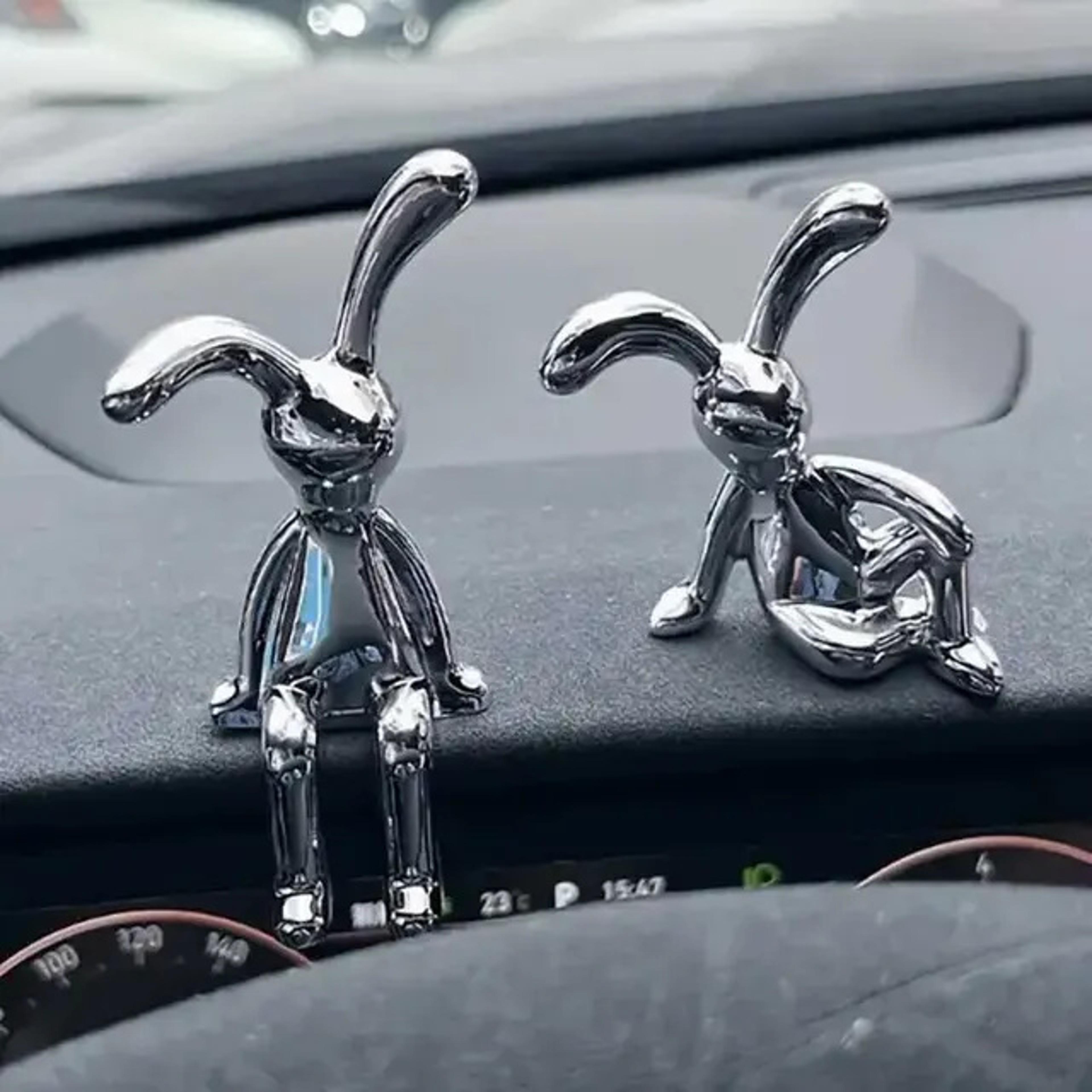Cartoon Rabbit Ornaments LongEared Sticky Statue Living Room Bedroom Car Desktop Decoration 5