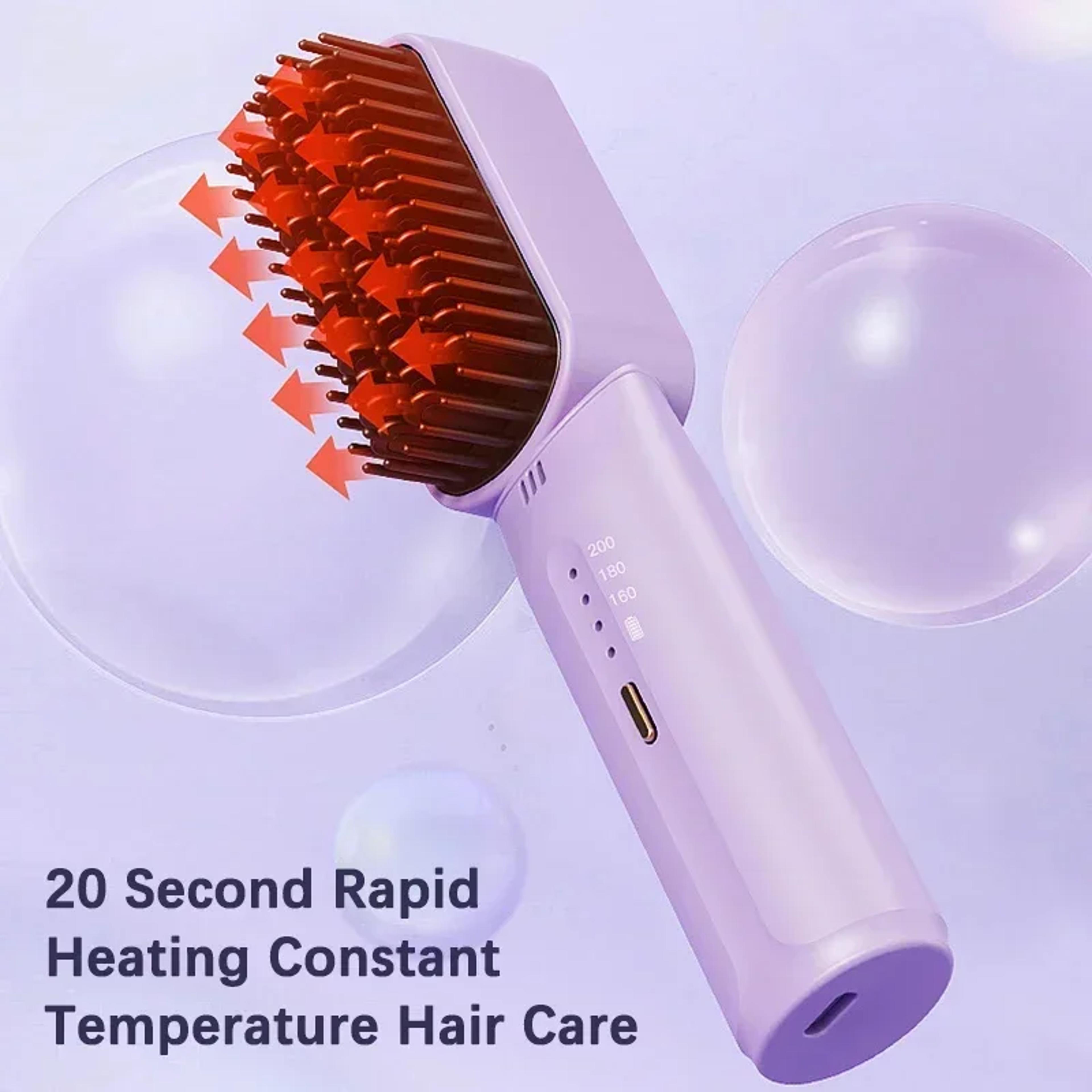 Wireless Hair Straightener Negative Ion Hair Comb Heating Curling Brush Rechargeable Electric Hair  3
