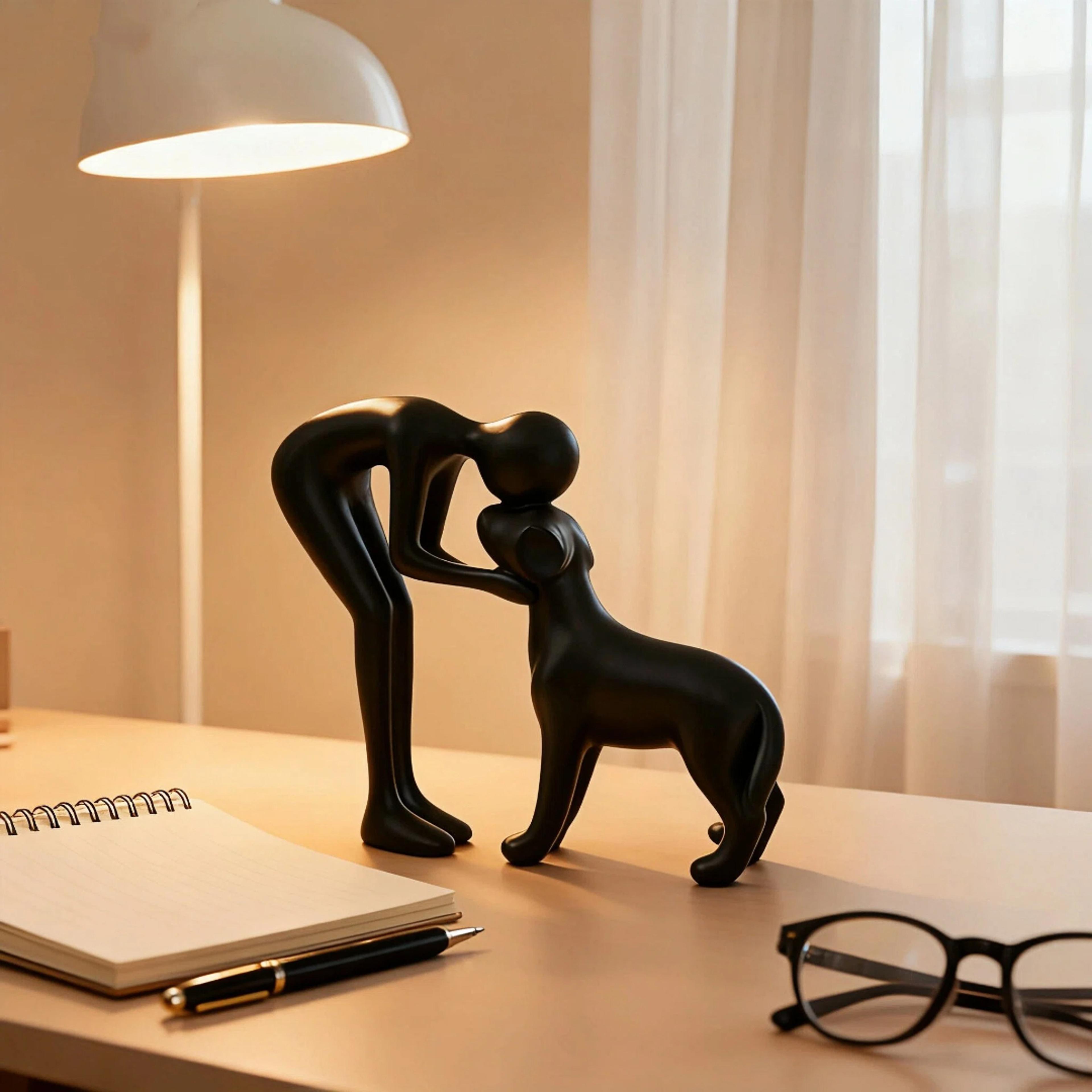 Abstract Art Figurines Interactive Human And Pet Sculptures Home And Office Decor 0