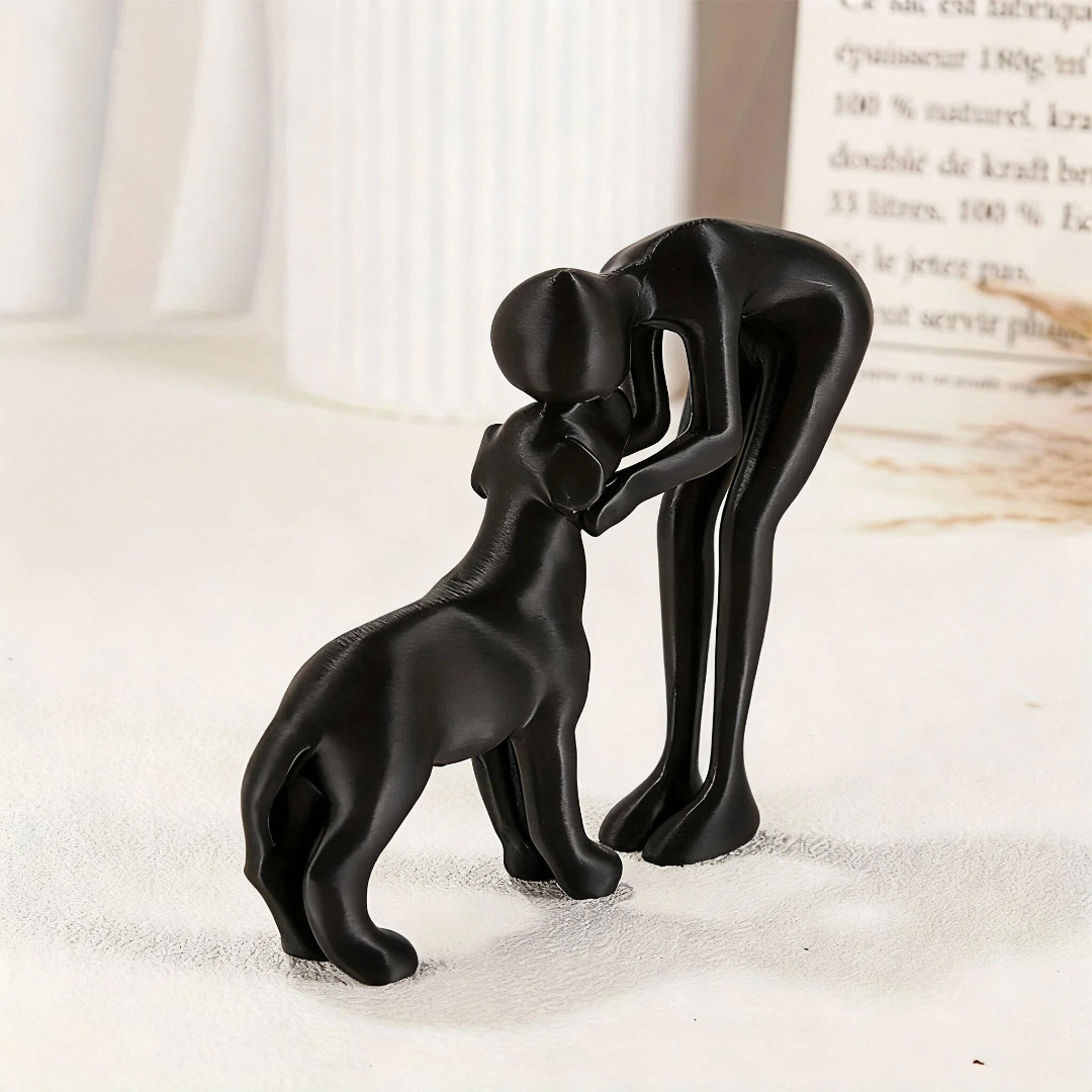 Abstract Art Figurines Interactive Human And Pet Sculptures Home And Office Decor 1
