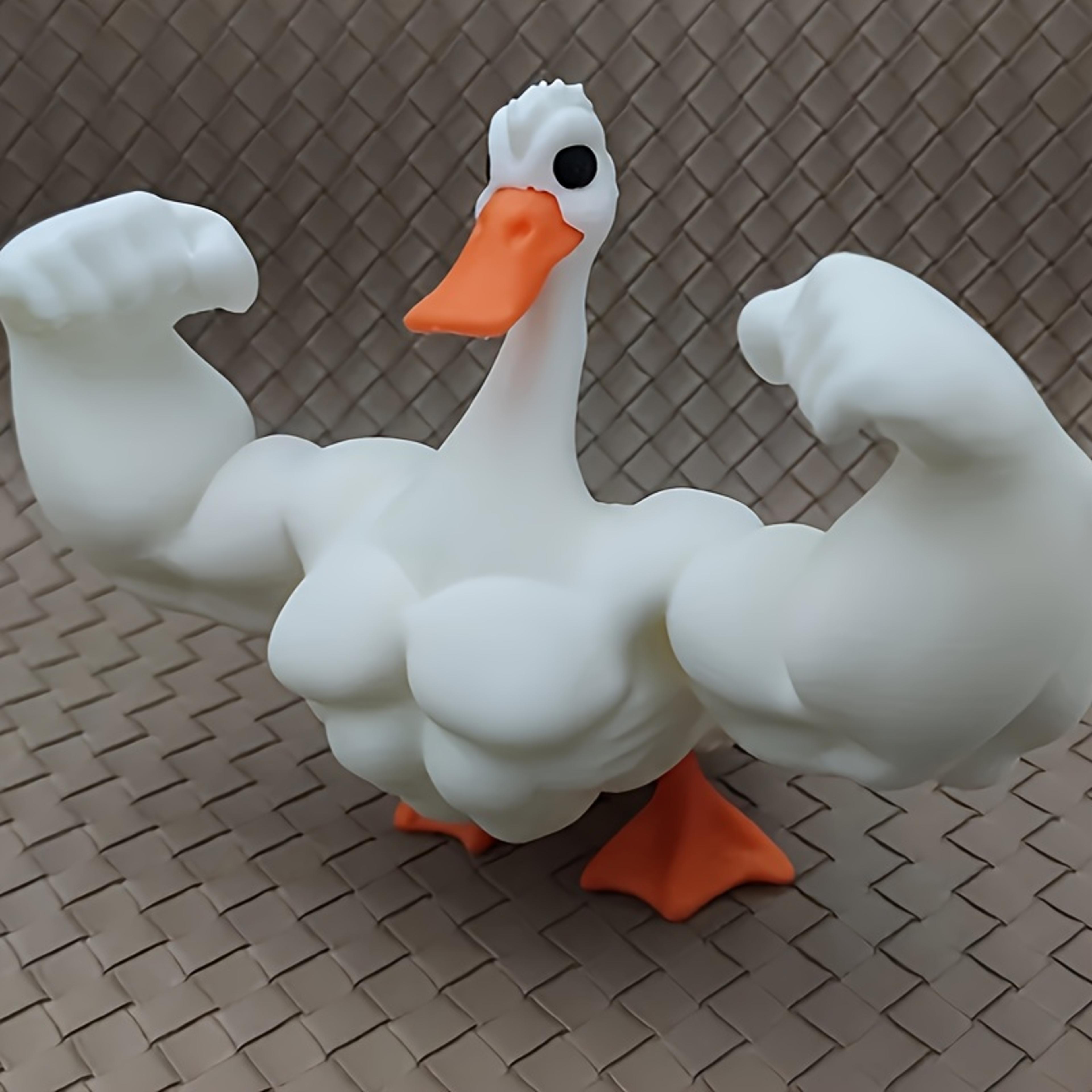 1pc Muscle Duck Statue Whimsical Figurine Cute Bookshelf Desktop Decor Multifunctional Indoor Outdo 5