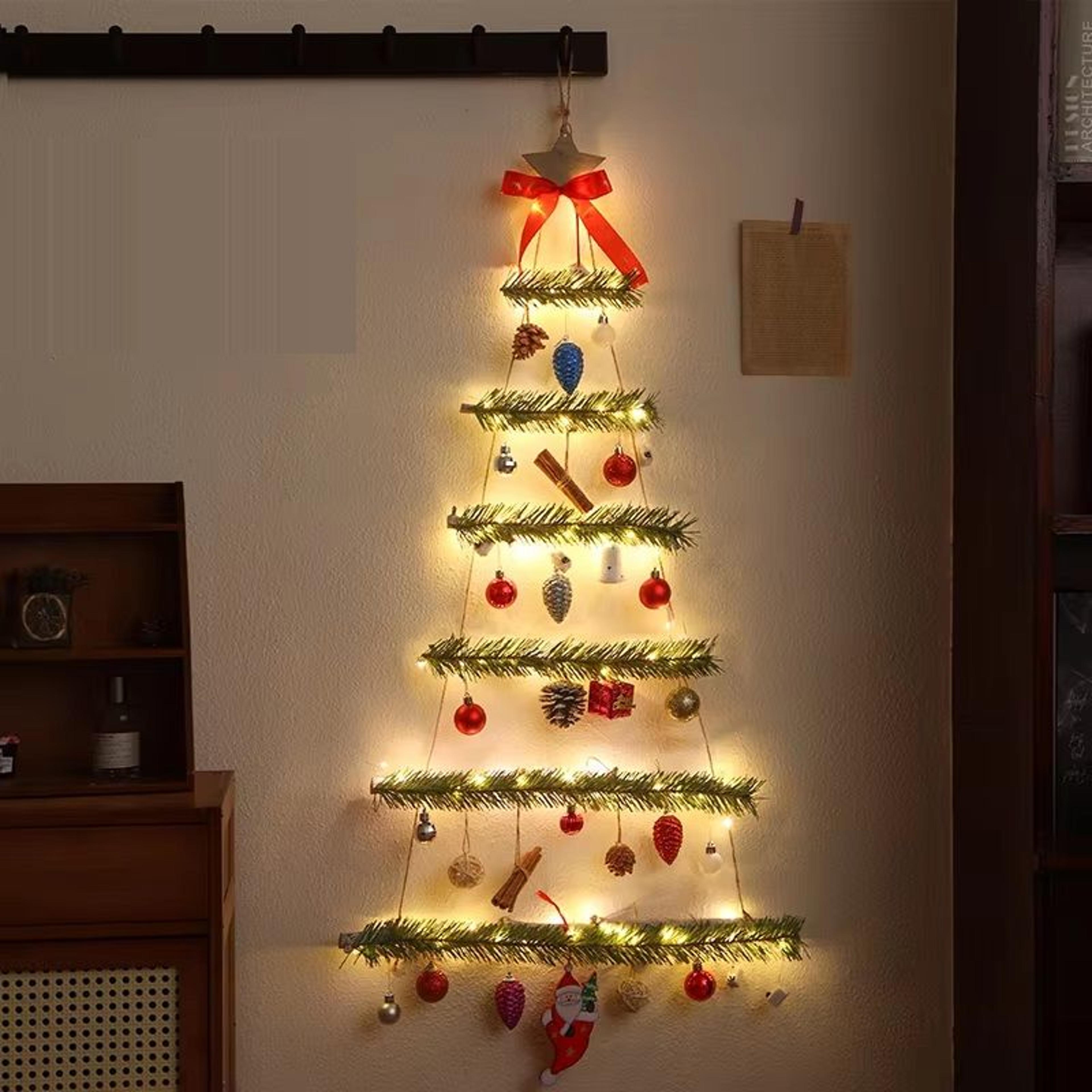 Wall Christmas Tree Decoration Luminous Pendant Foldable Christmas Tree 6
