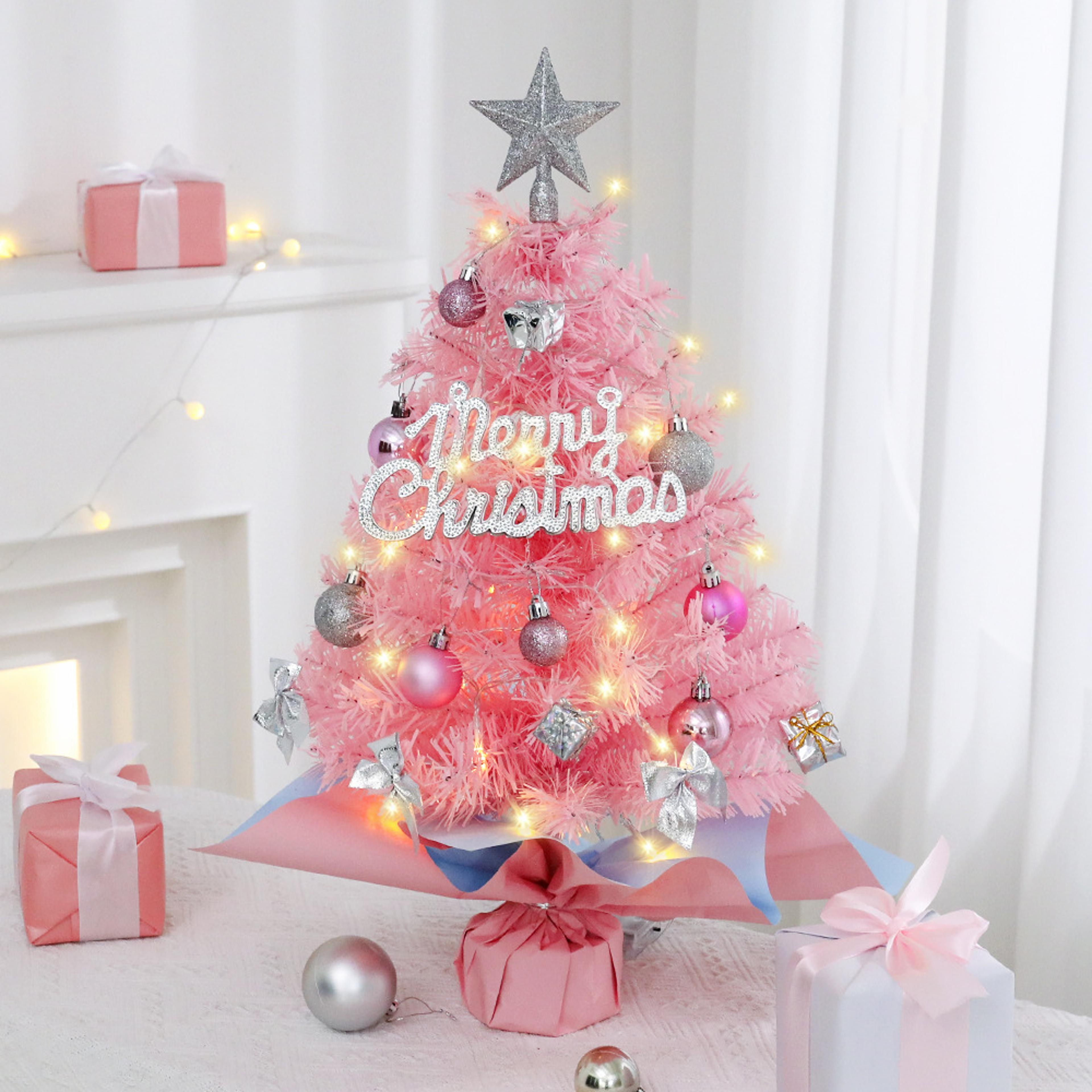 Pink Christmas Tree Xmas Tree Desktop Ornament Christmas Decorations For Home Navidad Noel New Year 2