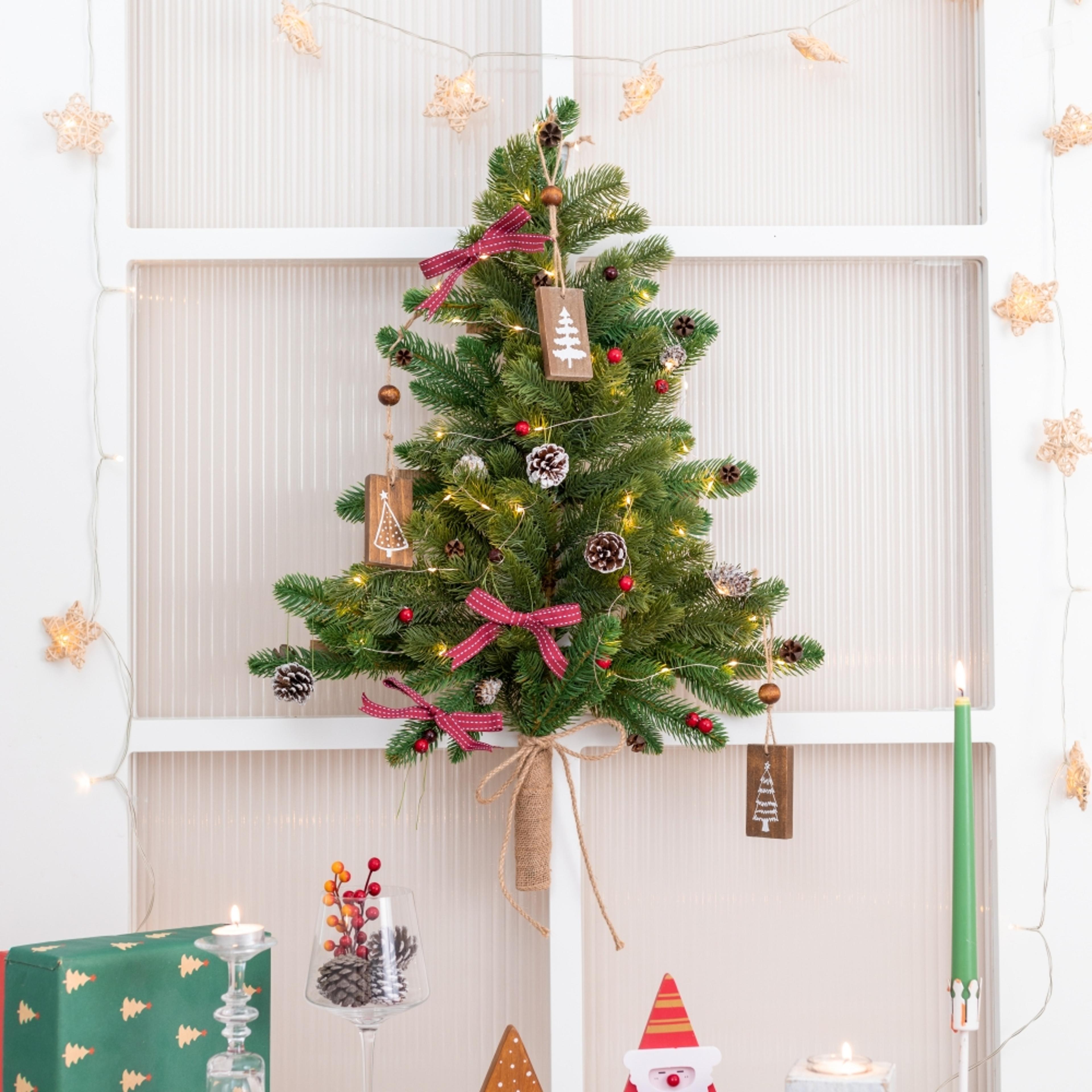 Creative DIY Wall Christmas Tree LED Light String Decor Small Door Hanging Christmas Decoration Hom 3