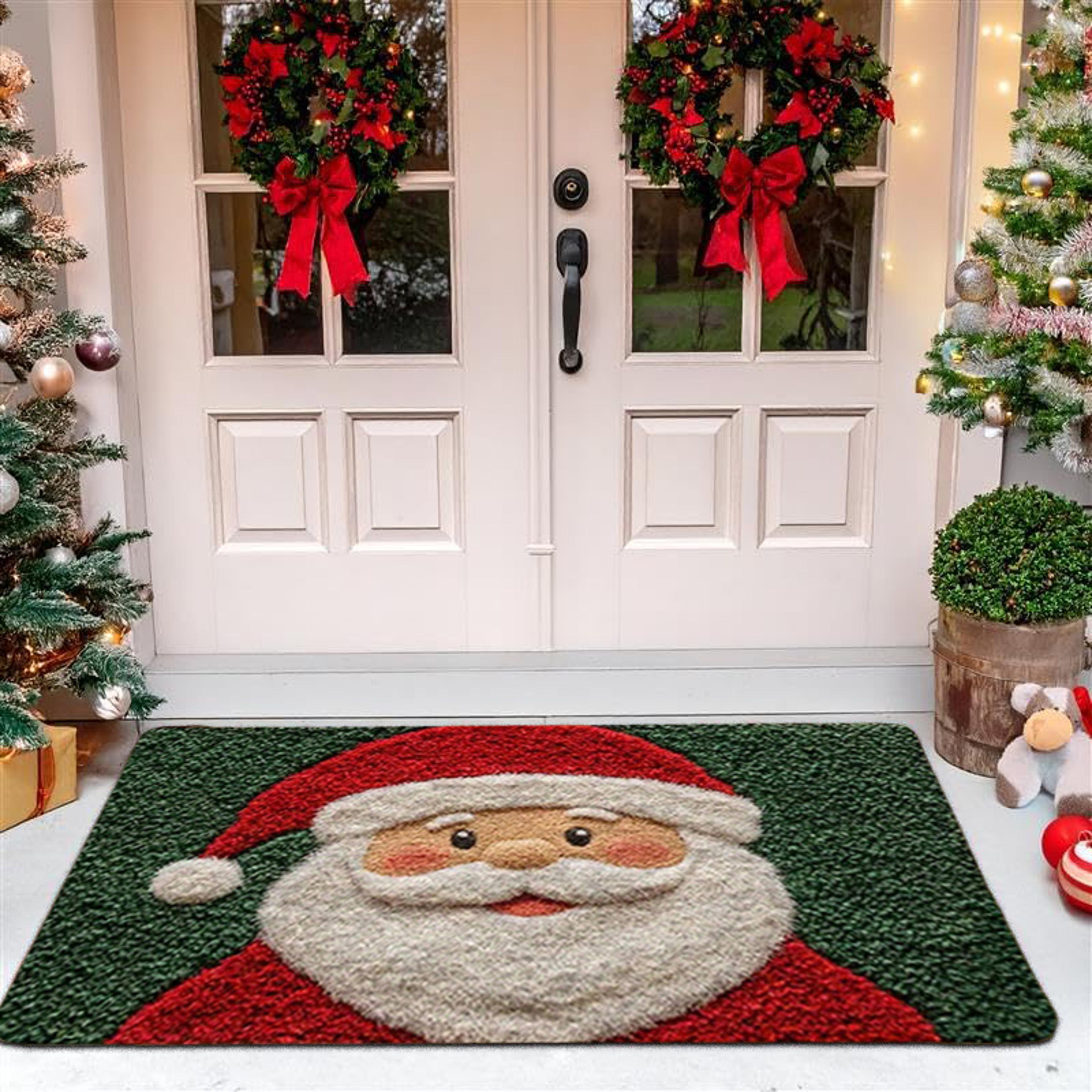 Christmas Door Mat Red Santa Claus Gingerbread Man Carpet New Year 3