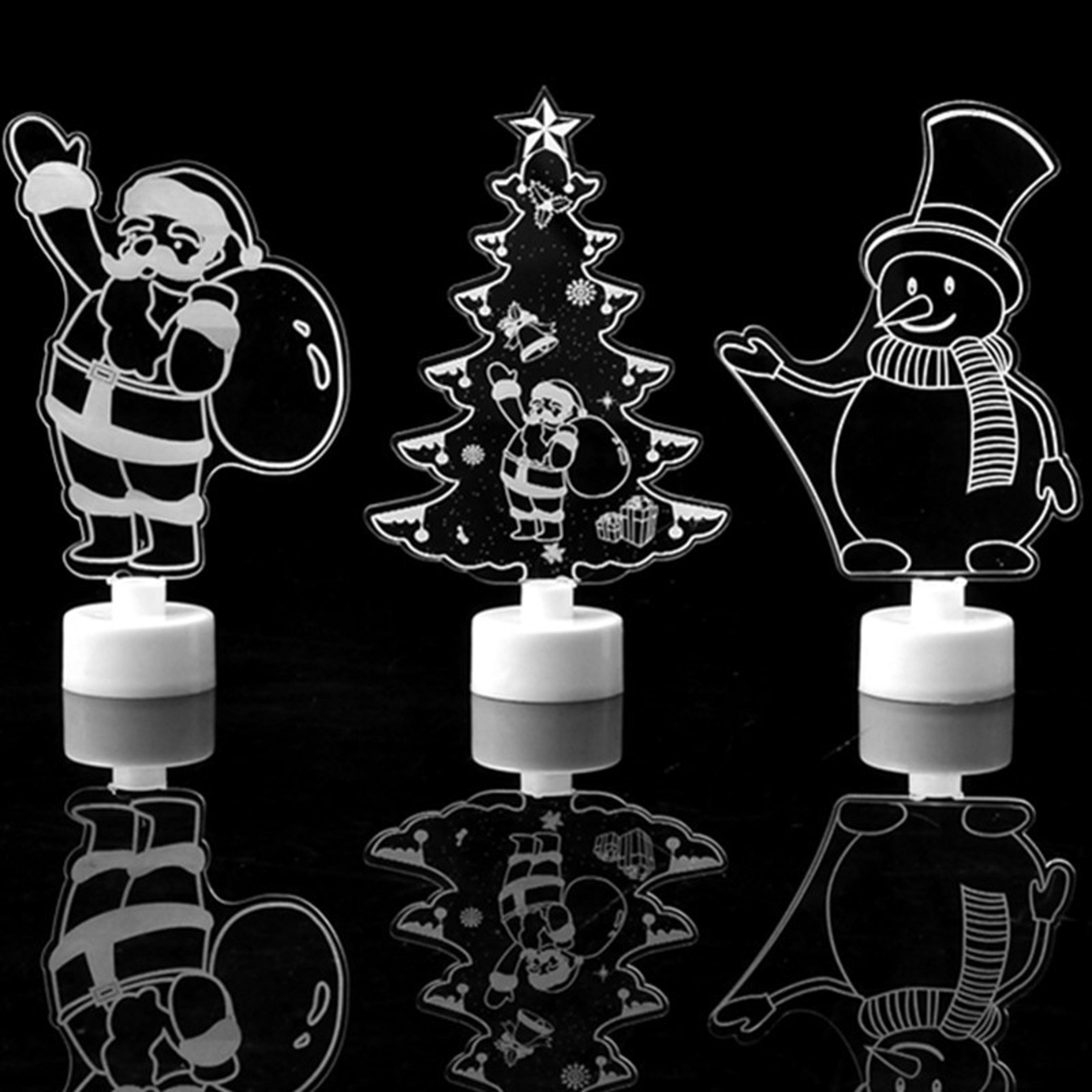 LED Mini Night Lights Colorful Flashing Snowman Lamp Christmas Ornament For New Years Decor 4