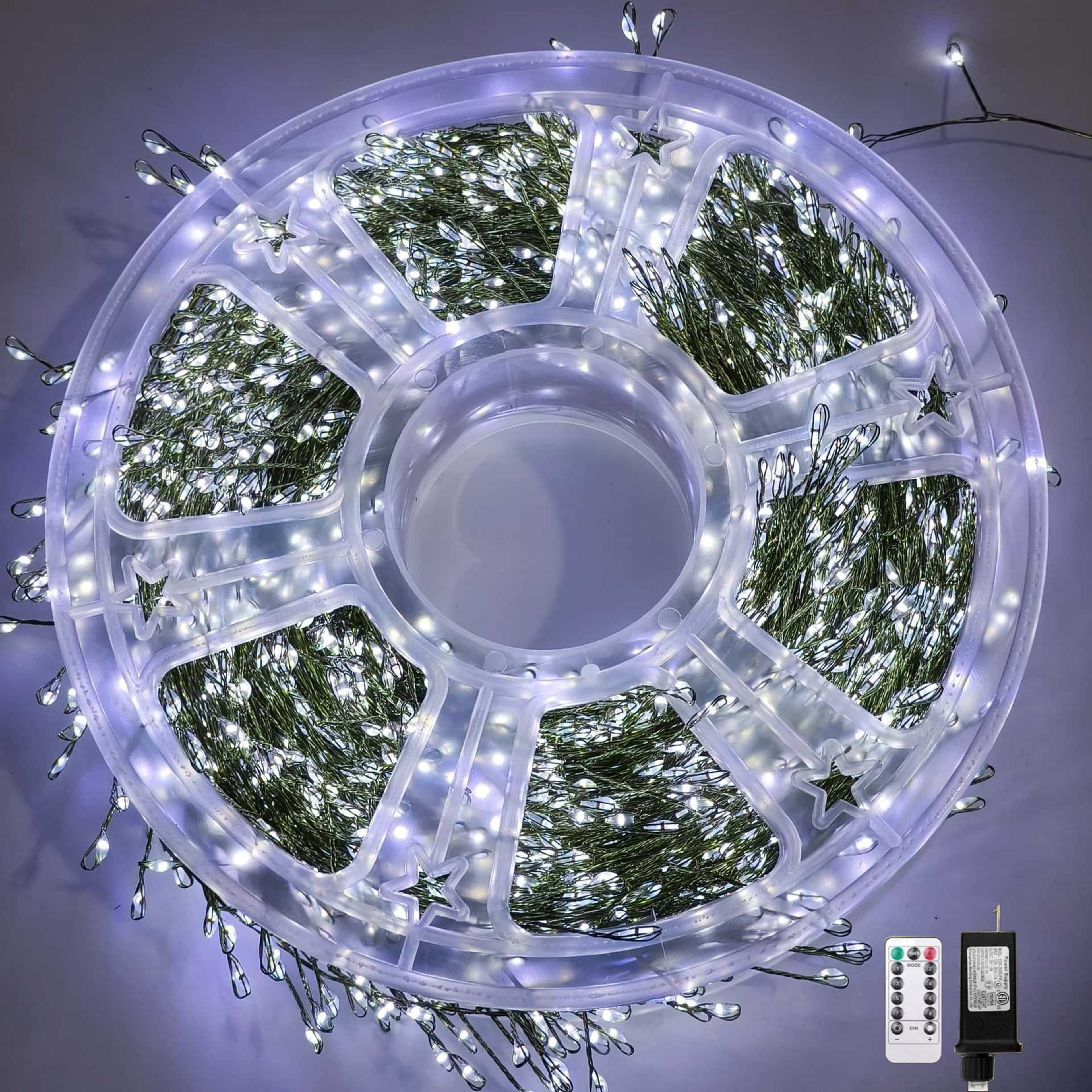 Outdoor Copper Wire Lights Christmas Tree String Remote Control Starry Sky Flower Wreath Decorative 1