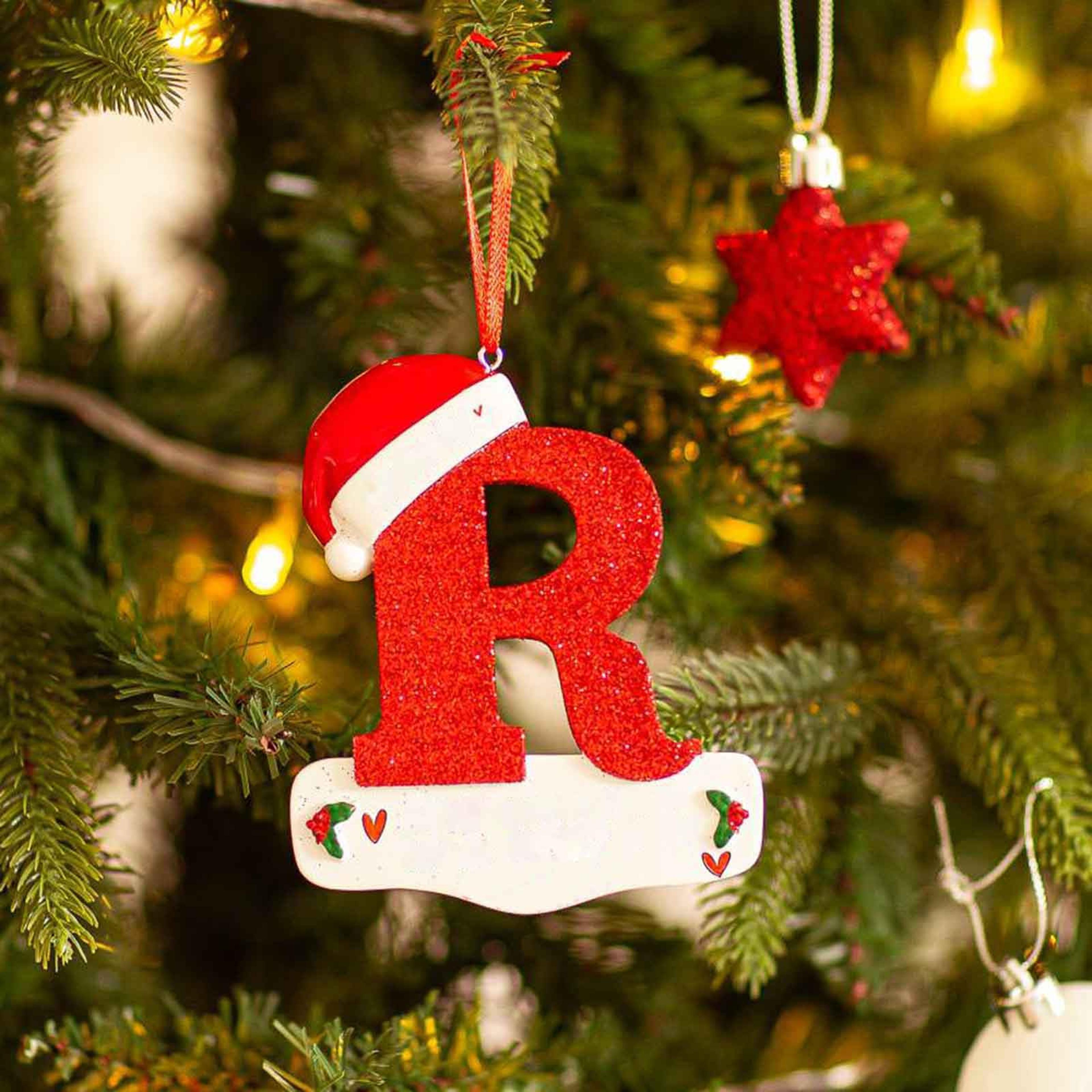 Christmas Tree Decoration Letter Pendant DIY Xmas Holiday Acrylic Ornament For Home Decor 16