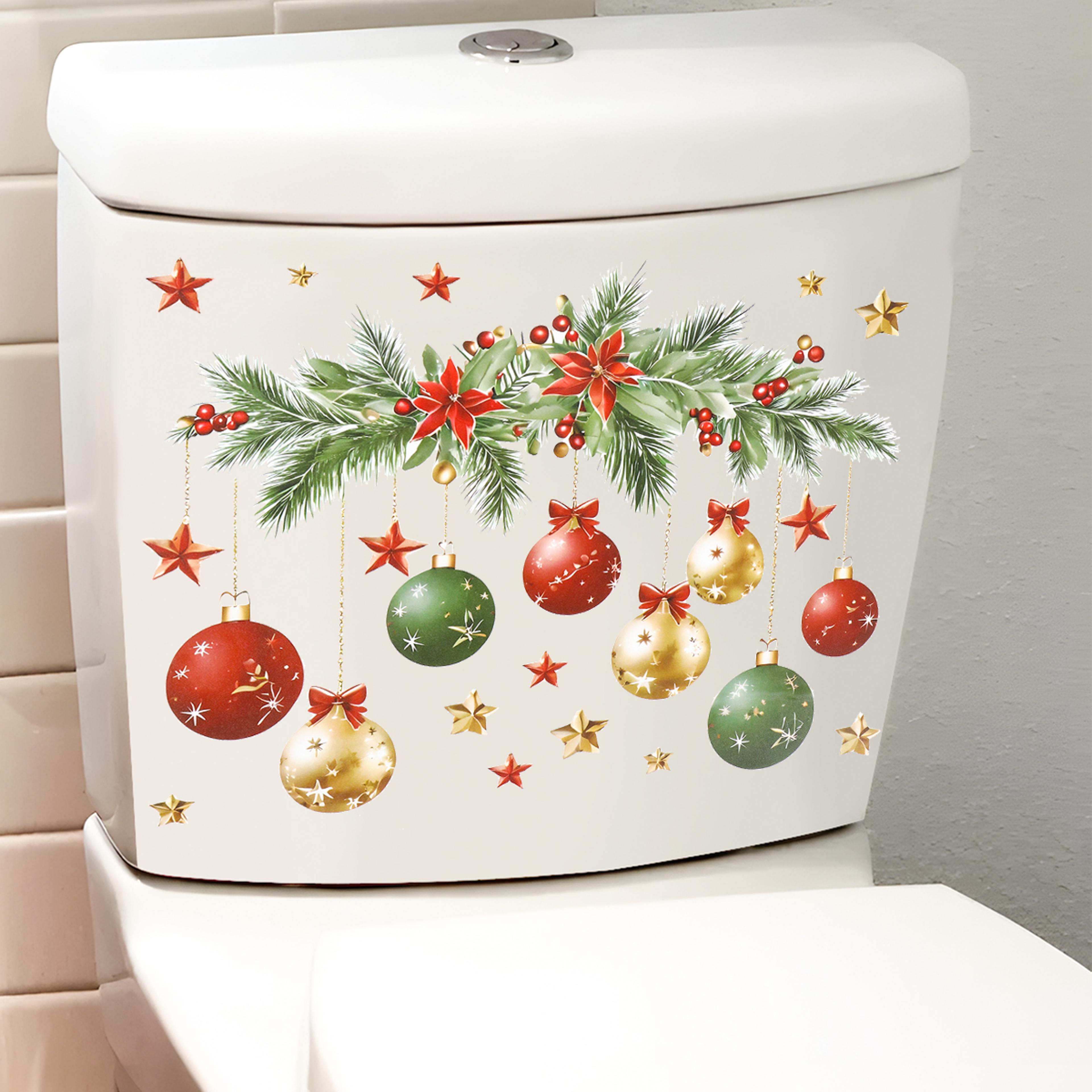 Christmas Snowman Toilet Sticker Merry Christmas Party Decoration Xmas Bathroom Decor New Year Gift 3