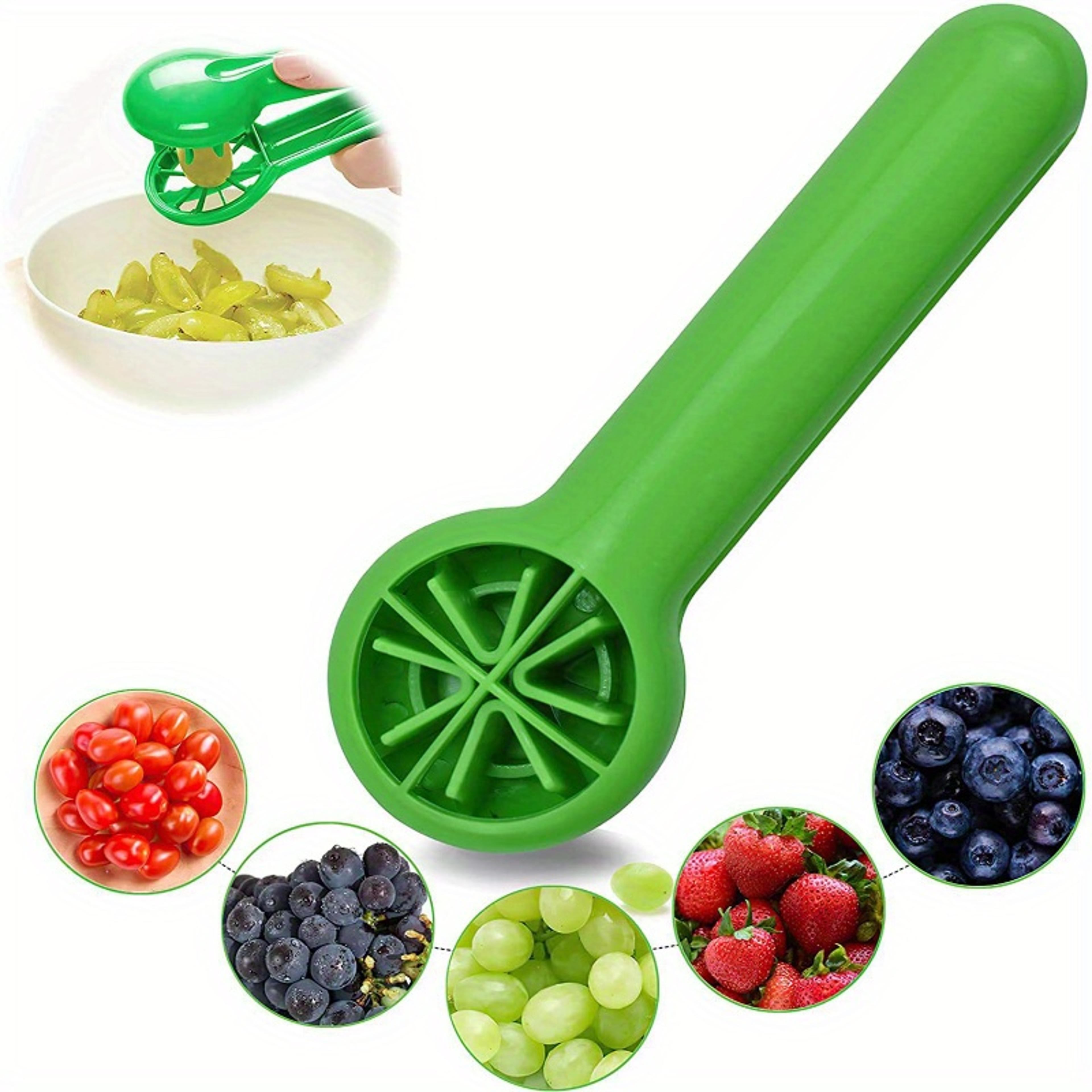 safe easy manual fruit slicer, multifunctional grape cutter, kid-friendly kitchen prep tool