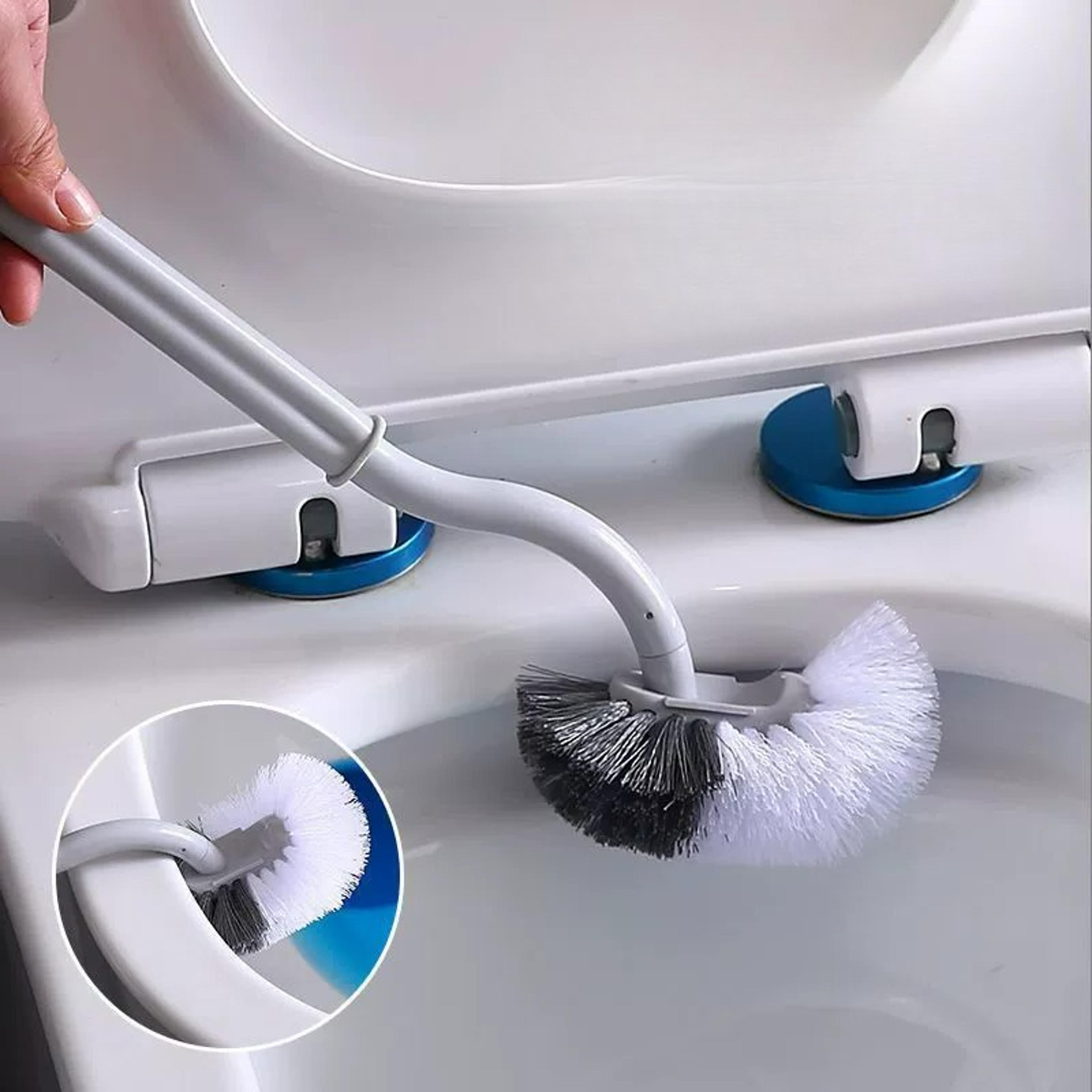 SCurve Wall Mount Toilet Brush Angled Head Gap Cleaner With Soft Bristles For Bathroom Hygiene 2