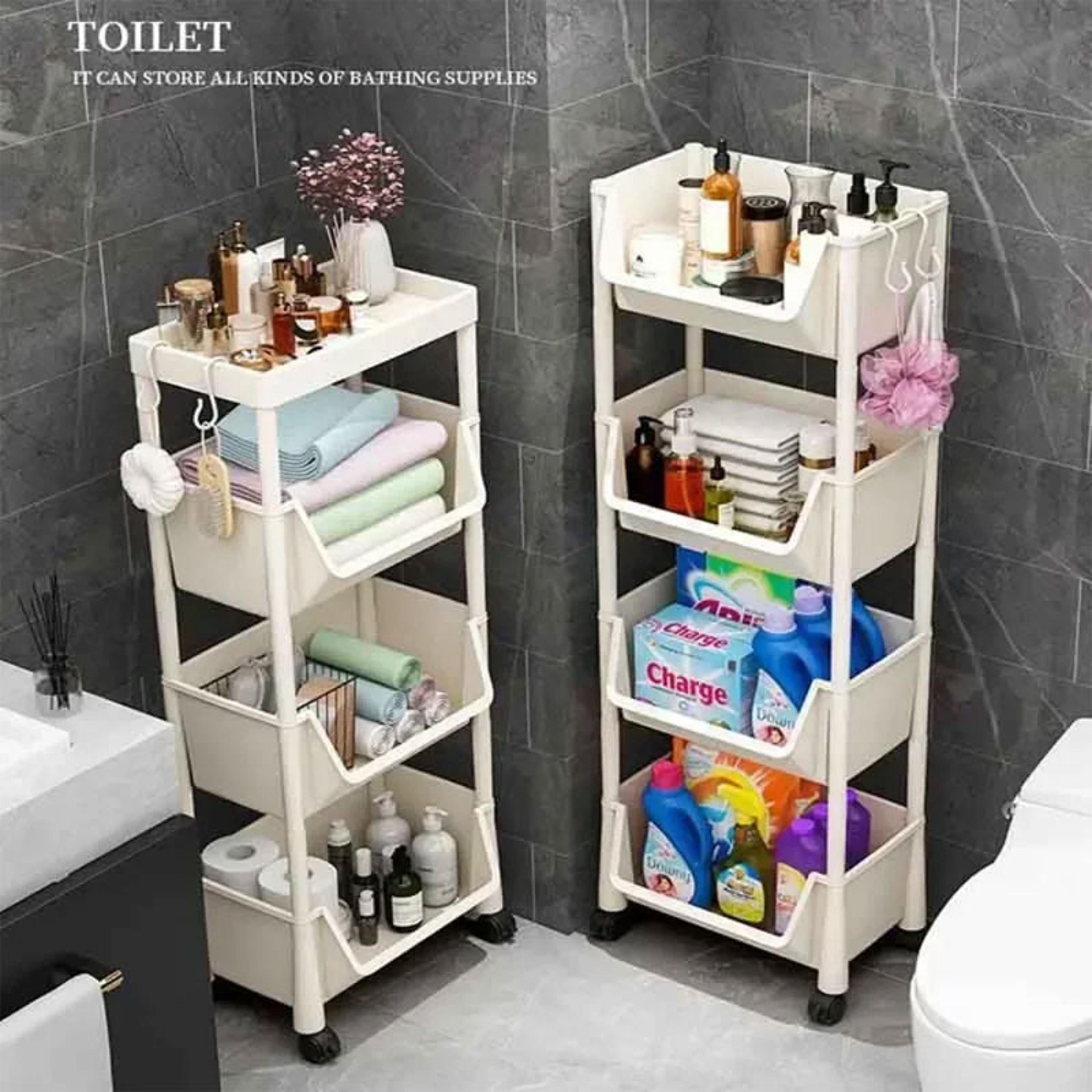 Multi Tier Storage Rack Narrow Corner Kitchen Trolley Organizer Mobile Storage Cart For Home And Of 1
