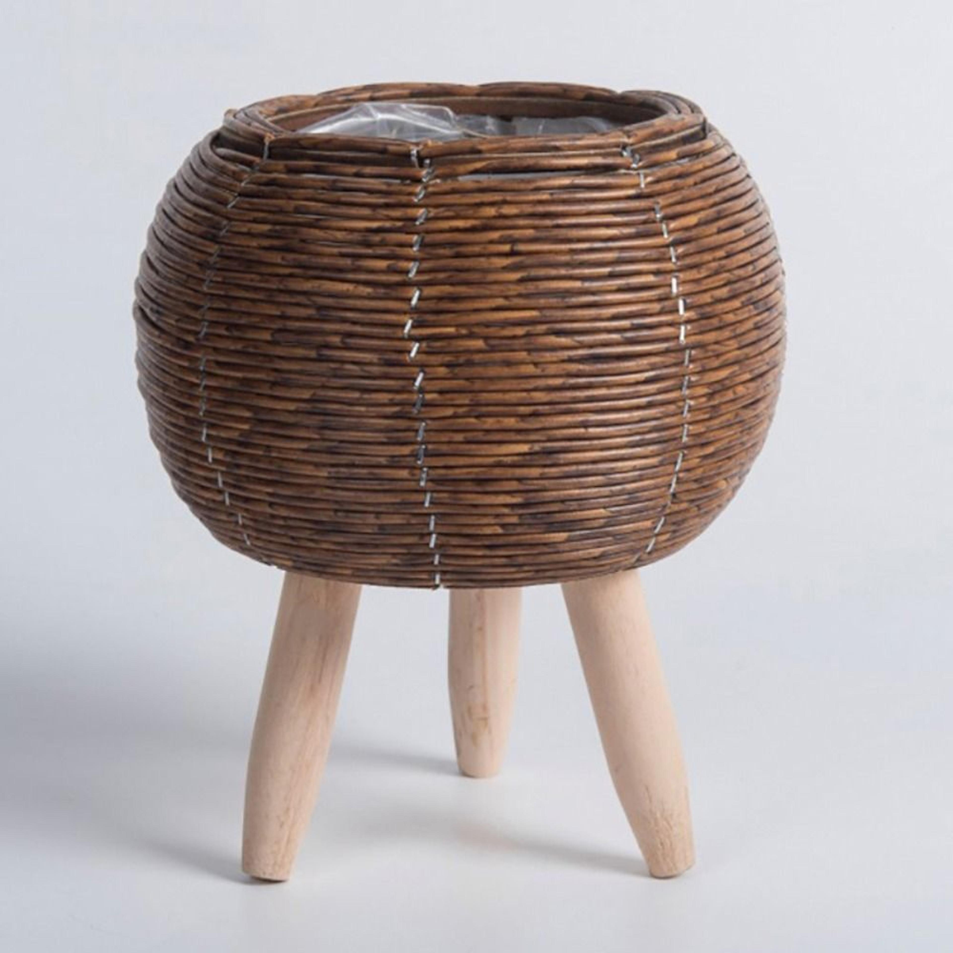 Fashion Rattan Woven Flower Pot Creative Flower Planters Durable Hand Wove Plant Stand With Removab 4
