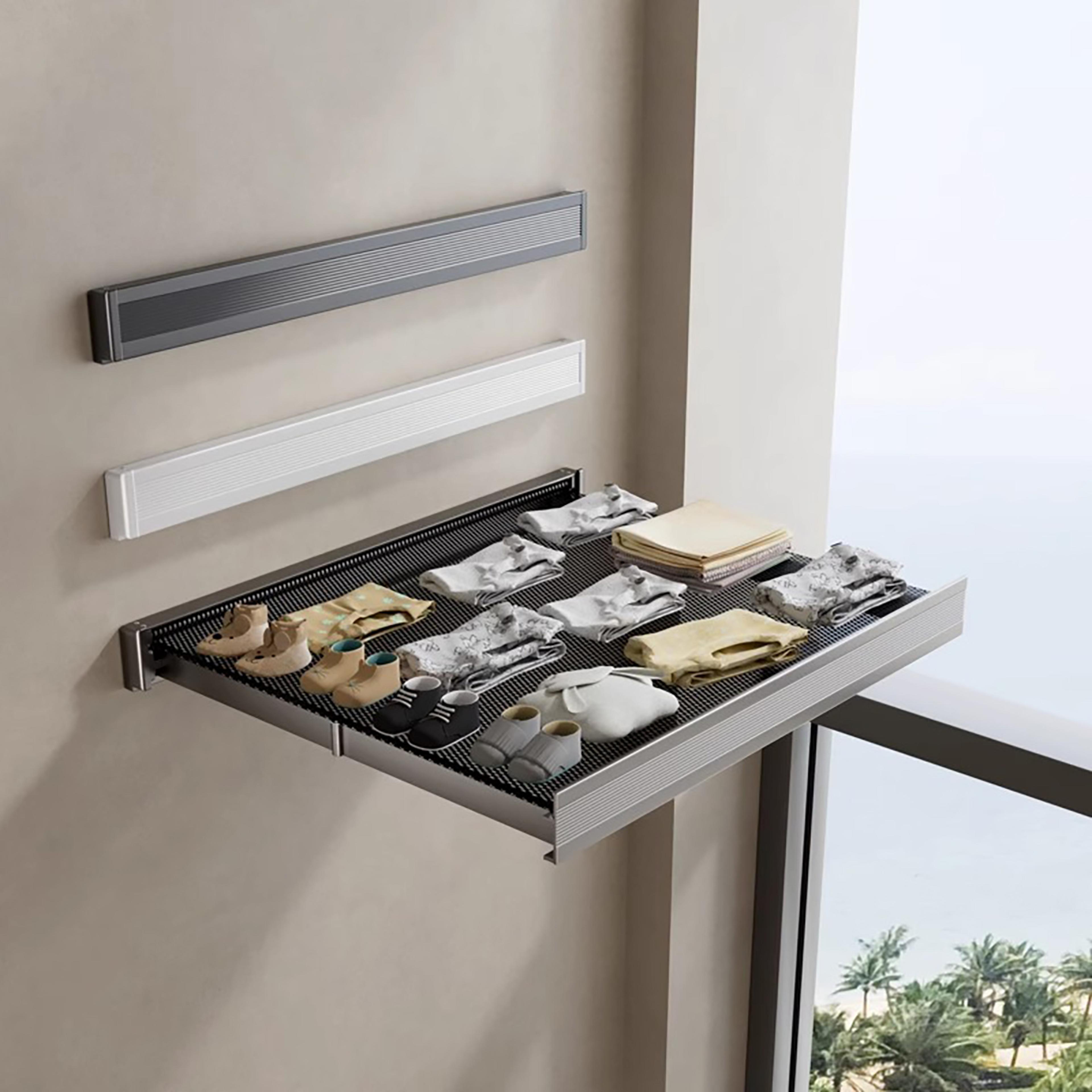 foldable clothes and hat rack with hooks, space-saving storage solution for bathroom and balcony