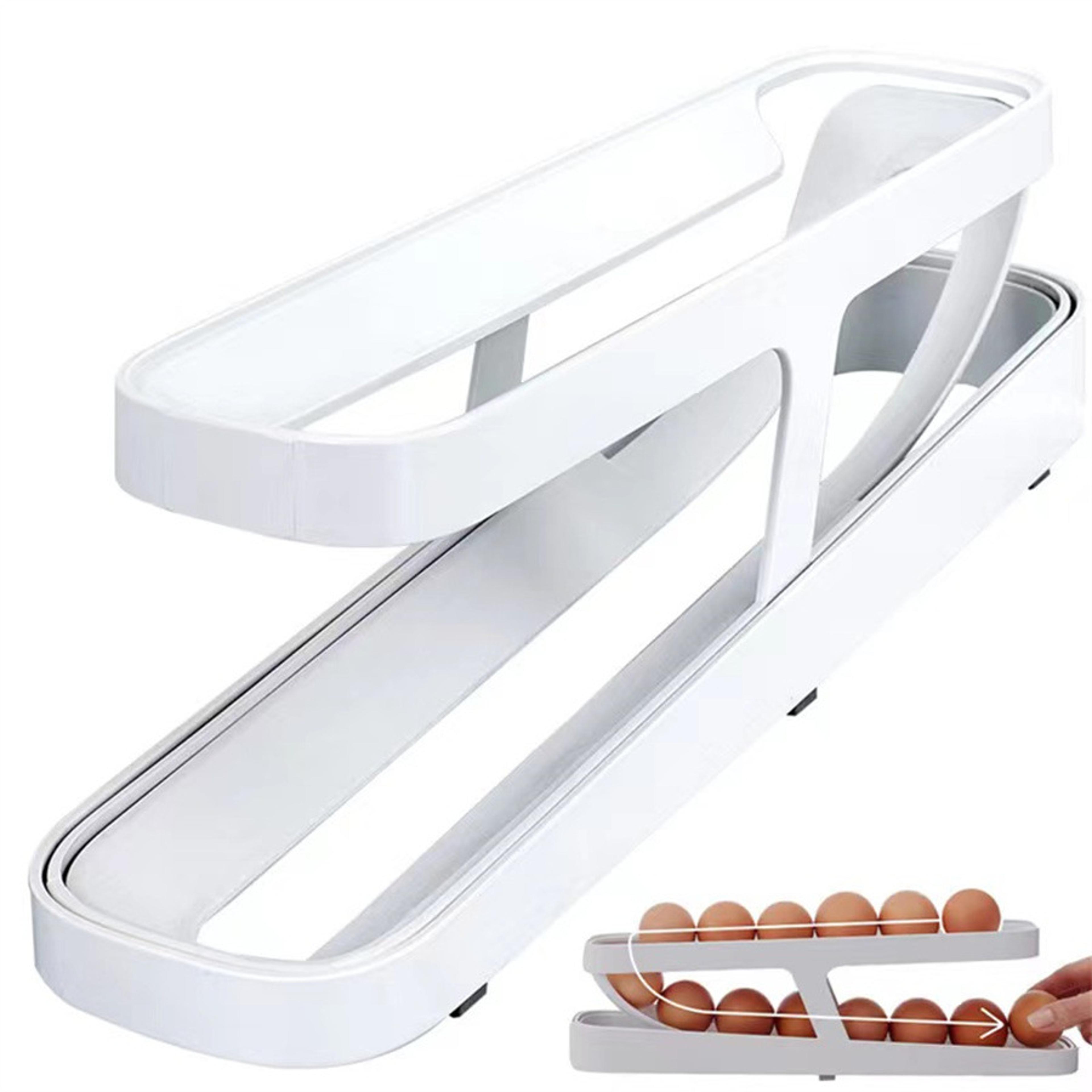Dispenser Refrigerator Egg Storage Box Double Layers Rolling Egg Holder Automatic Scrolling Organiz 7