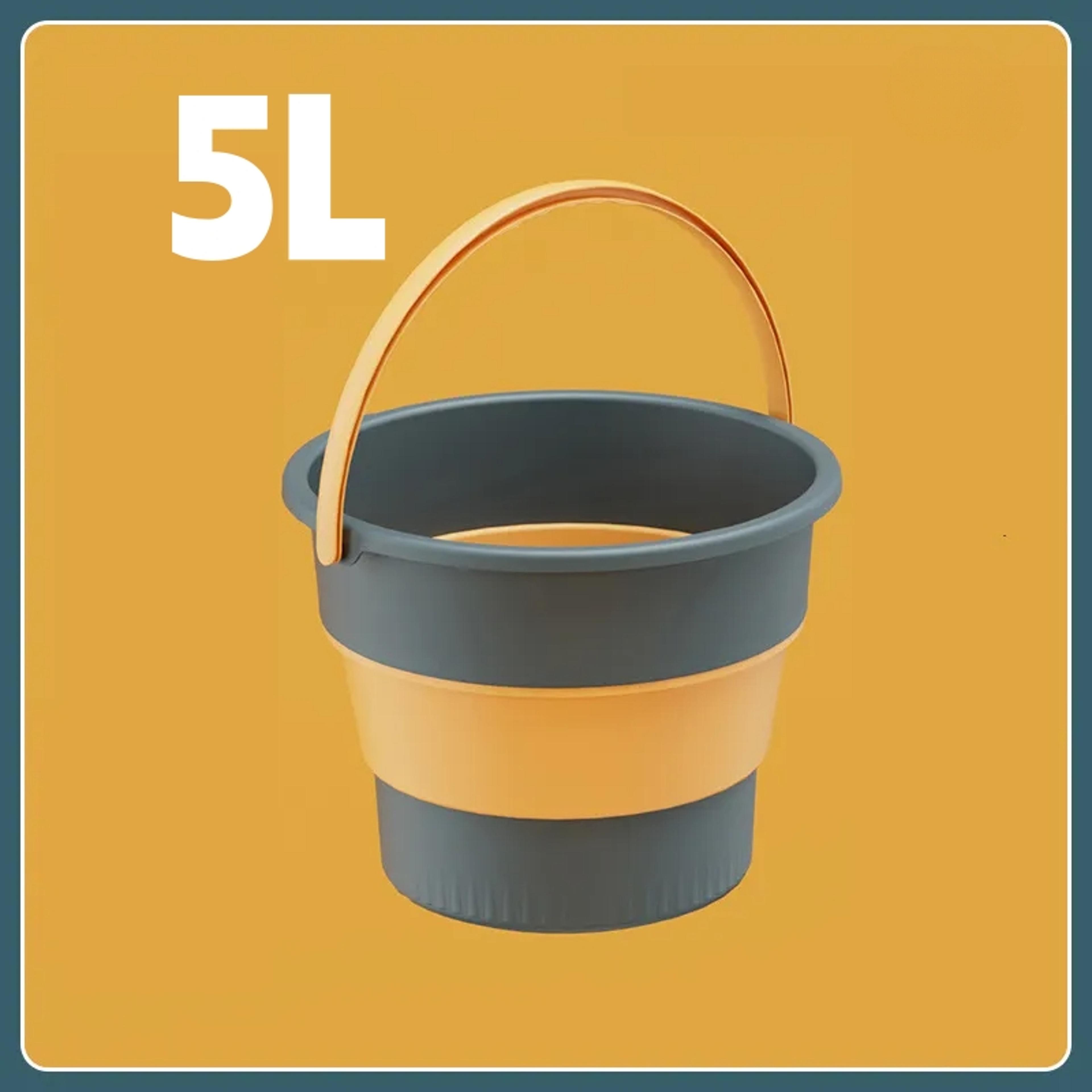 Folding Portable Silicone Bucket With Cover Car Wash Fishing Tool Outdoor Camping Household Supplie 5