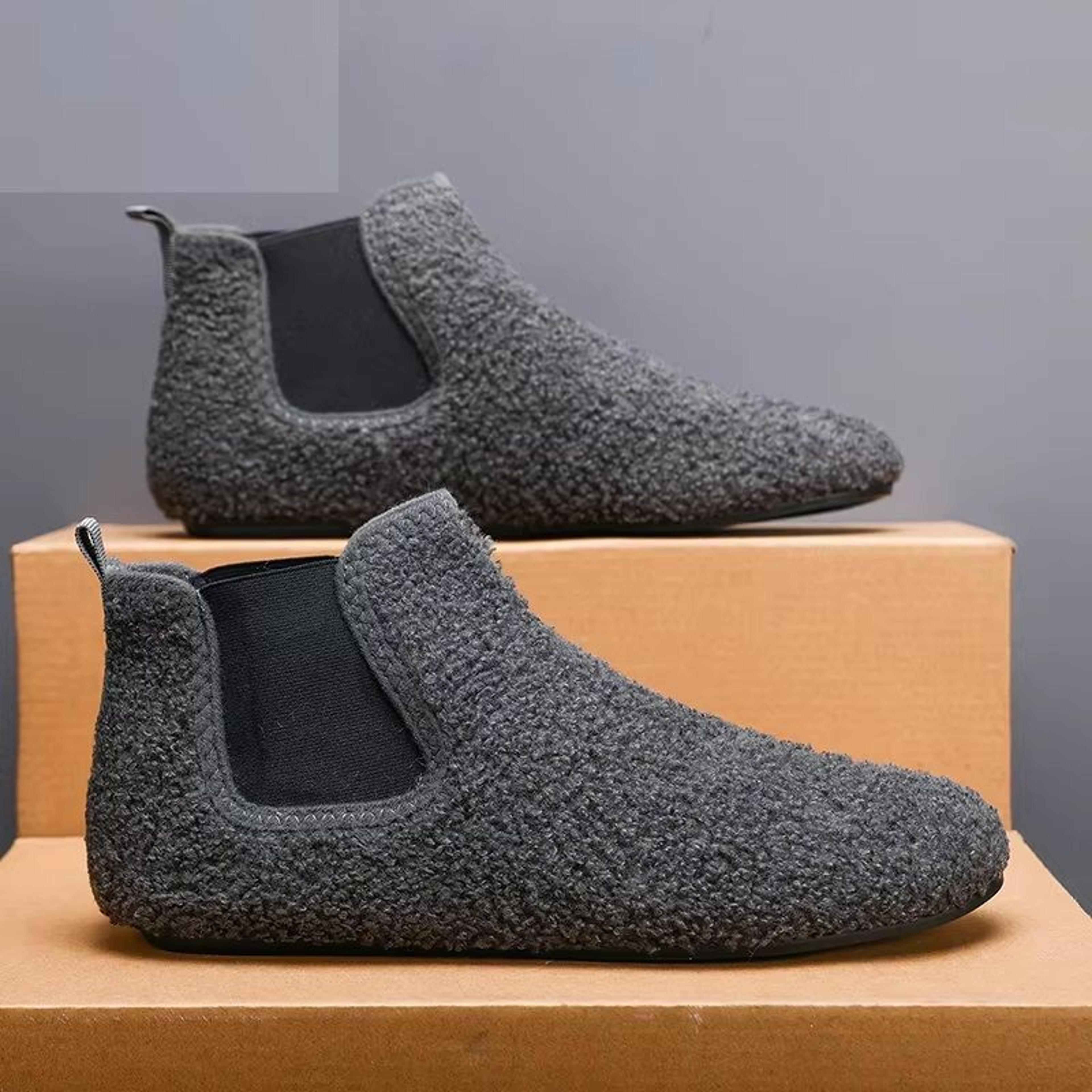 Winter Warm Cotton Shoes Men Indoor Soft Sole Antislip Slippers Plush Cotton Casual Shoes Home Slip 2