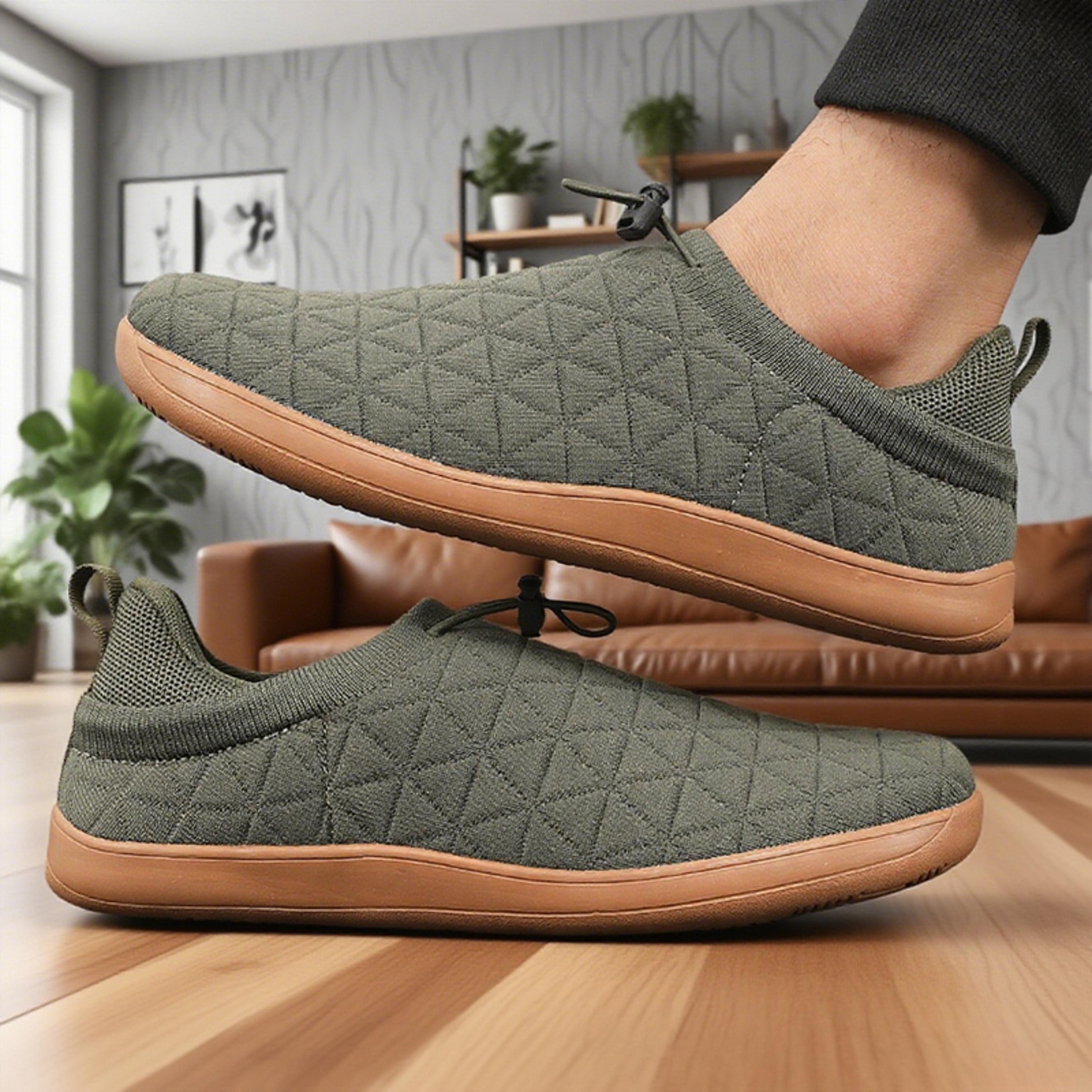 Wide Barefoot Shoes For Men Breathable Knitted Mesh Walking Sneakers Zero Drop Casual Sneakers 5