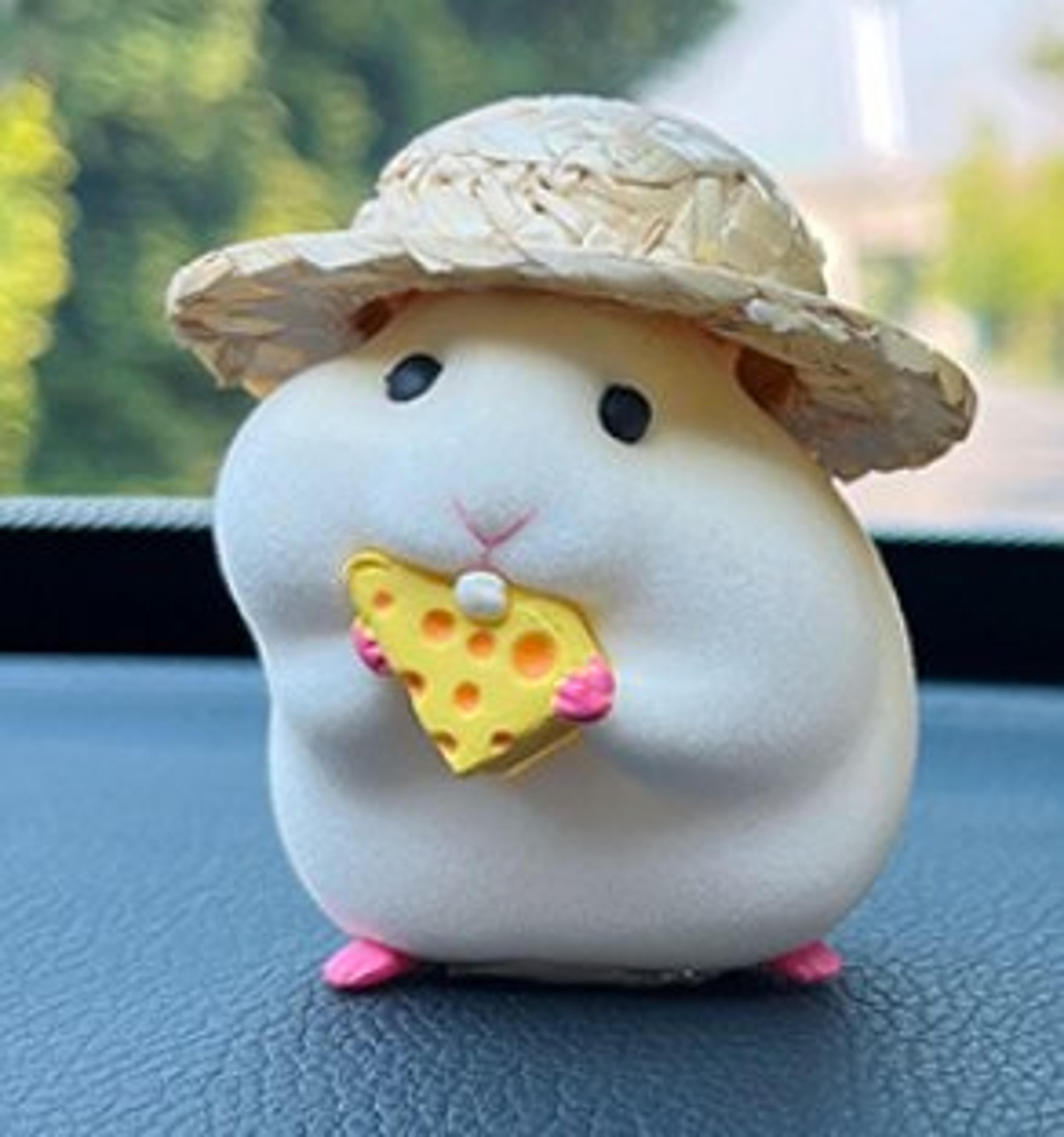 Cute Hamster Car Ornament Straw Hat Dashboard Decoration Auto Interior Dashboard Accessories For Ca 7