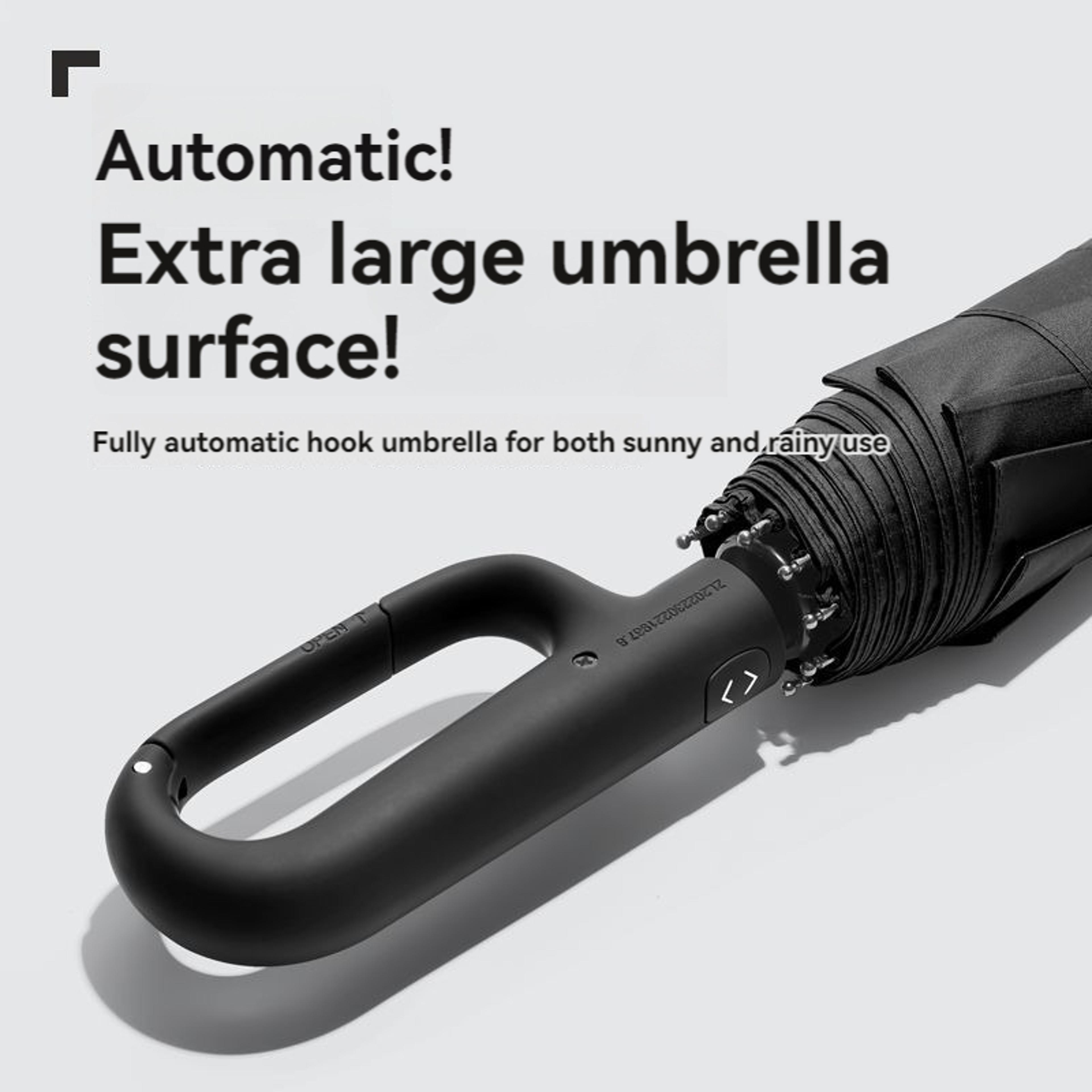 Ring Buckle Design Rib Fully Automatic Umbrella For Men Folding Extra Large Strong WOMENS Sunshade