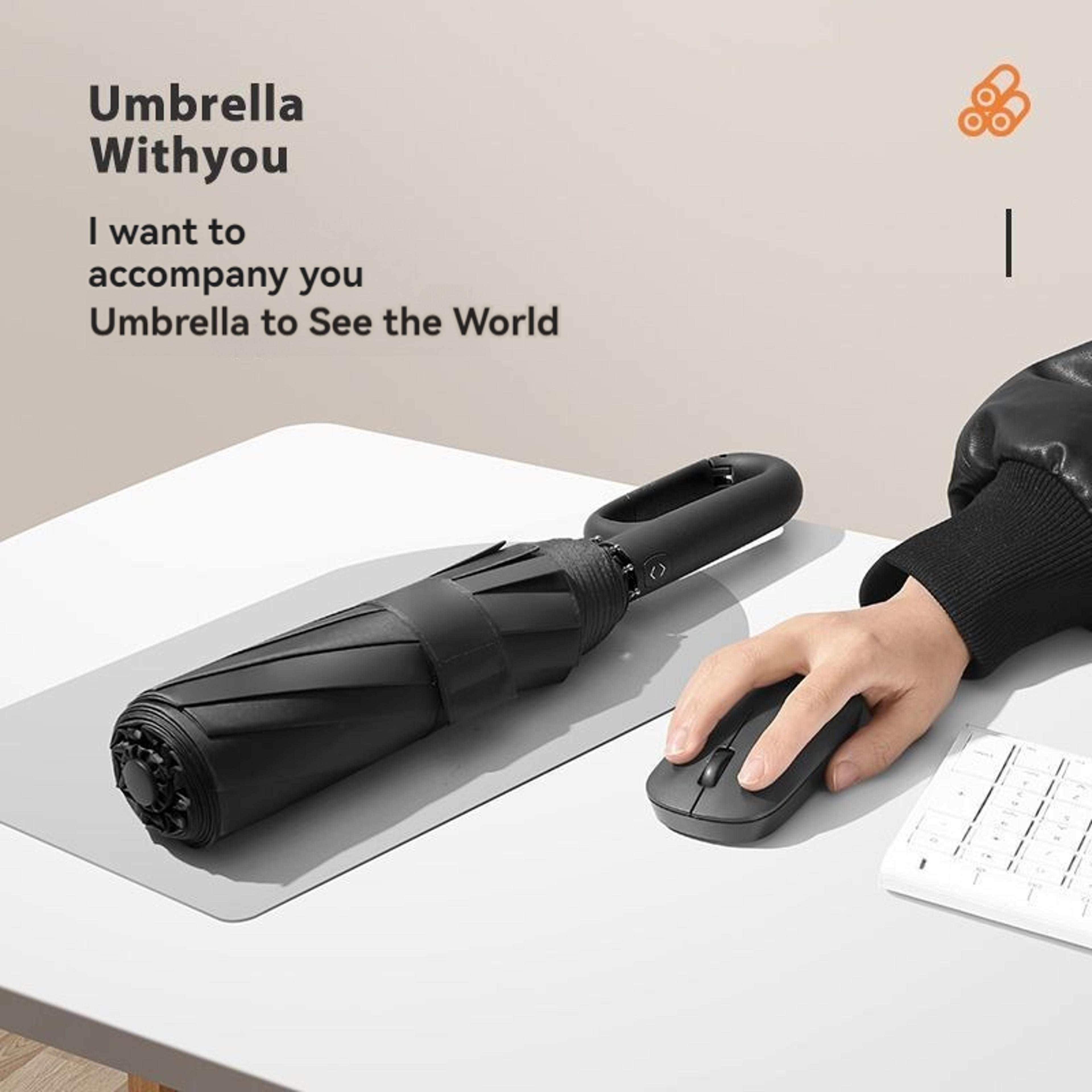 Ring Buckle Design Rib Fully Automatic Umbrella For Men Folding Extra Large Strong WOMENS Sunshade