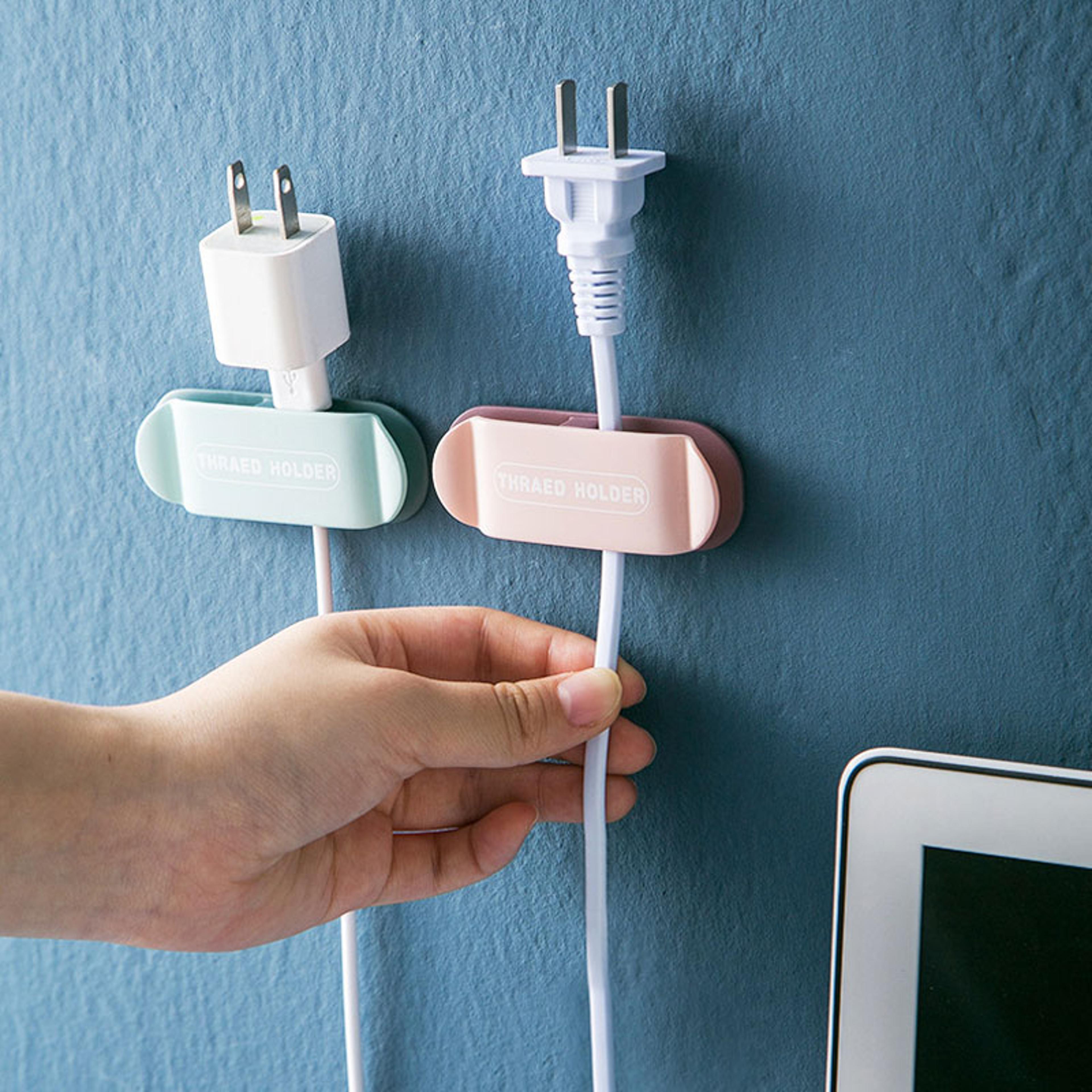 Clamp Cable Plugs Organizer Wire Clips Holder PunchFree Adapter Device Fixing Hook Retainer Thread  0