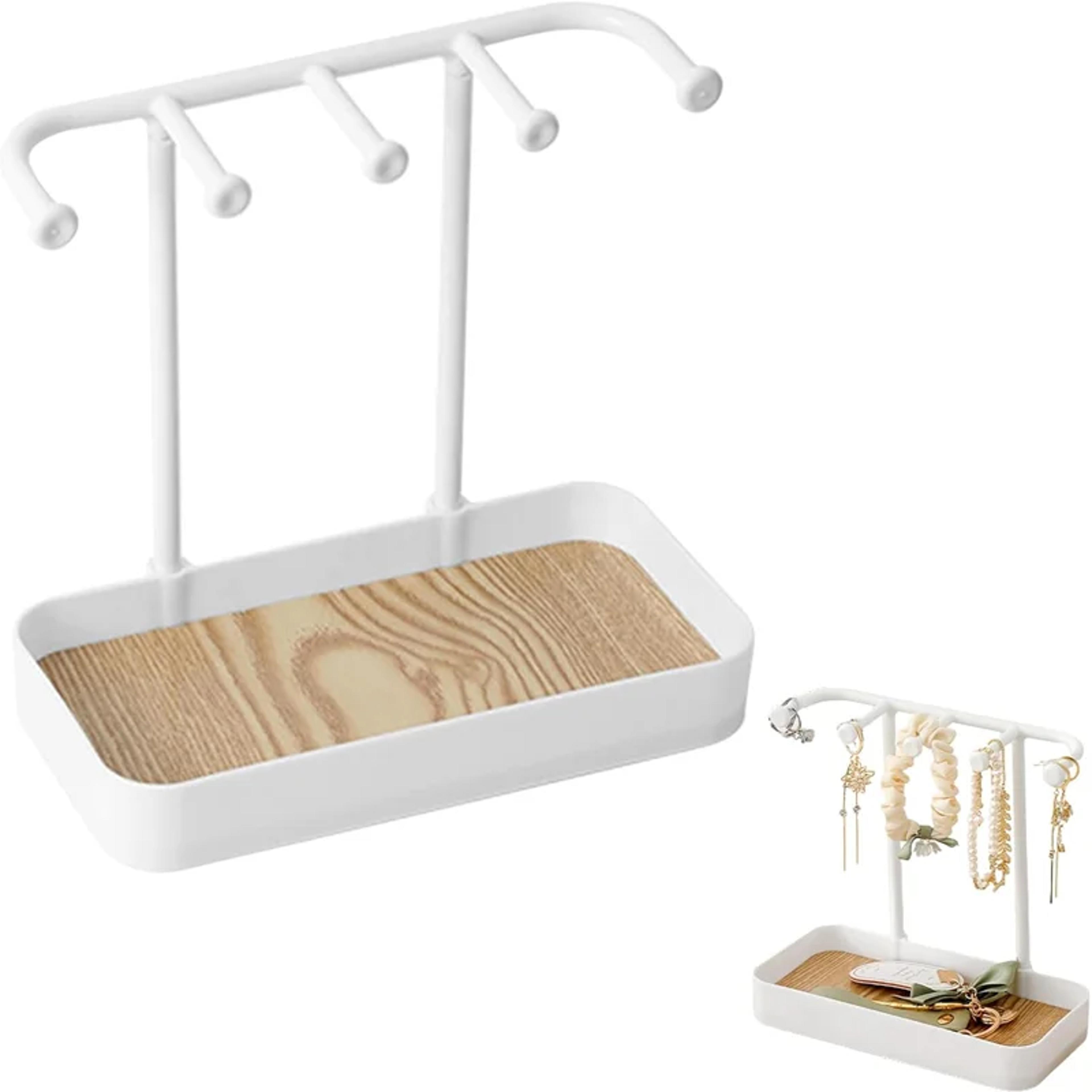 Fashion Jewelry Display Rack For Earrings Necklaces Rings Bracelets Black And White Jewelry Storage 7