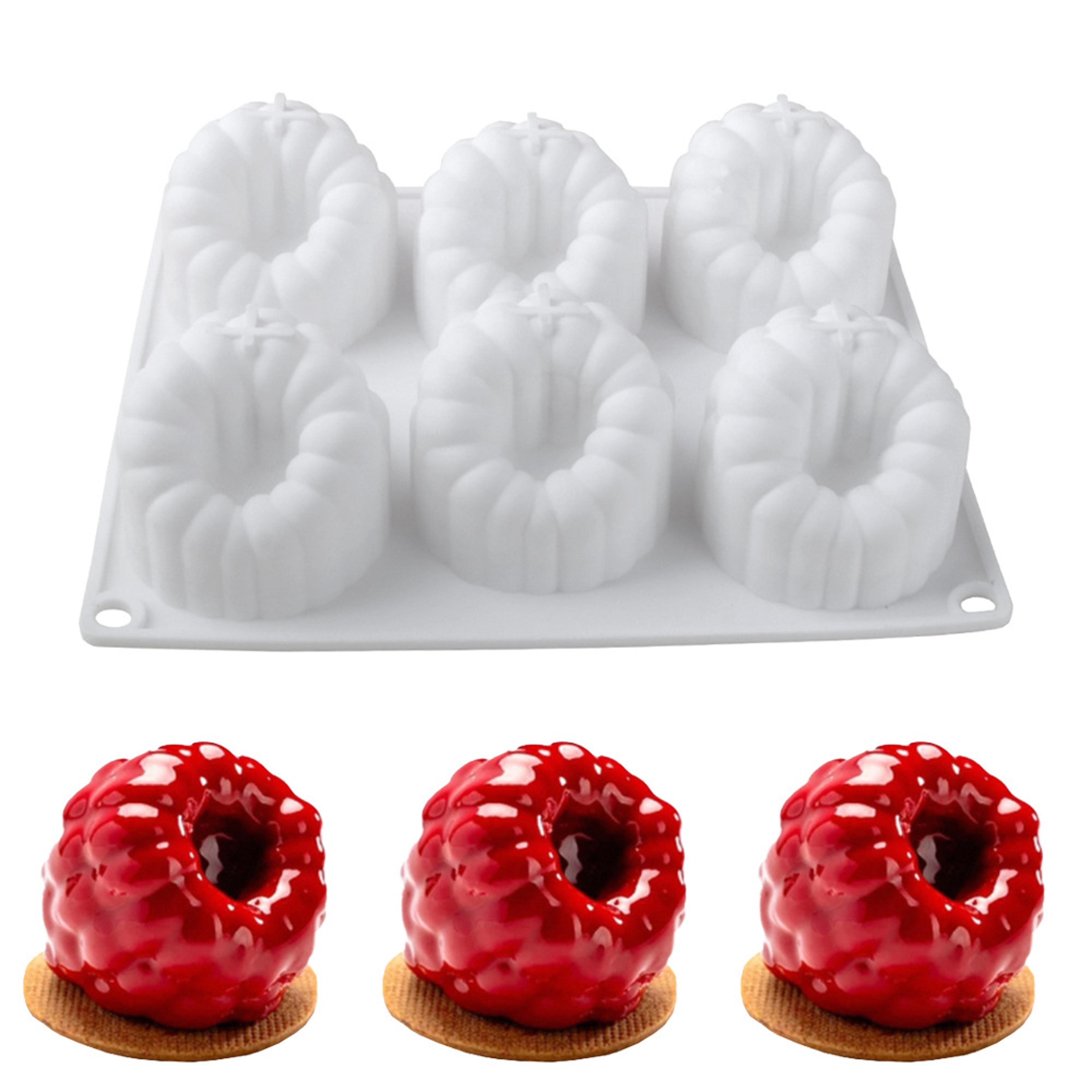 6 Hole Raspberry Mousse Mold DIY Flower Shape Silicone Molds Cake Decorating Tools For French Desse 3
