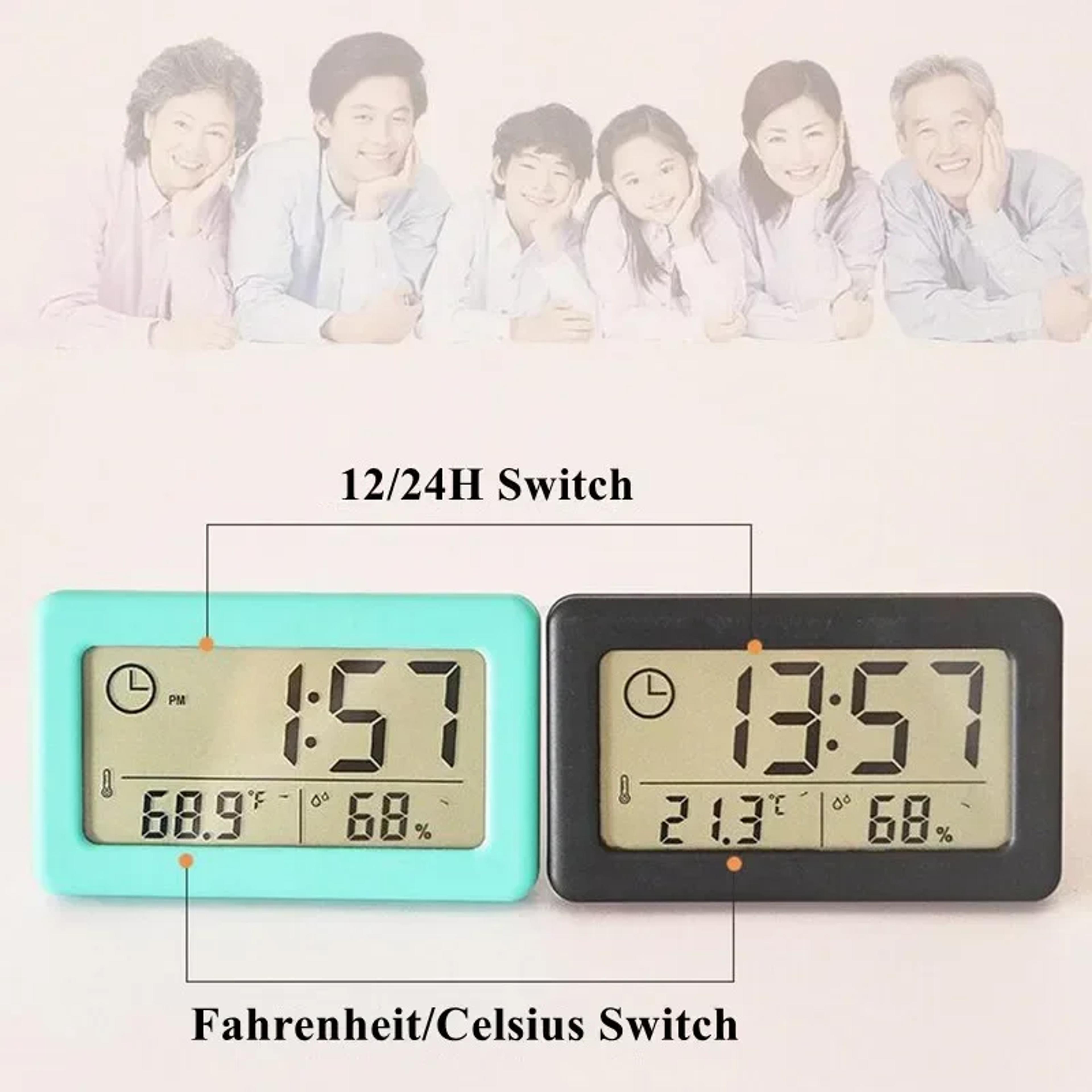 Mini Digital Clock With Temperature And Humidity Portable Desk Clock Electronics Thermometer Hygrom