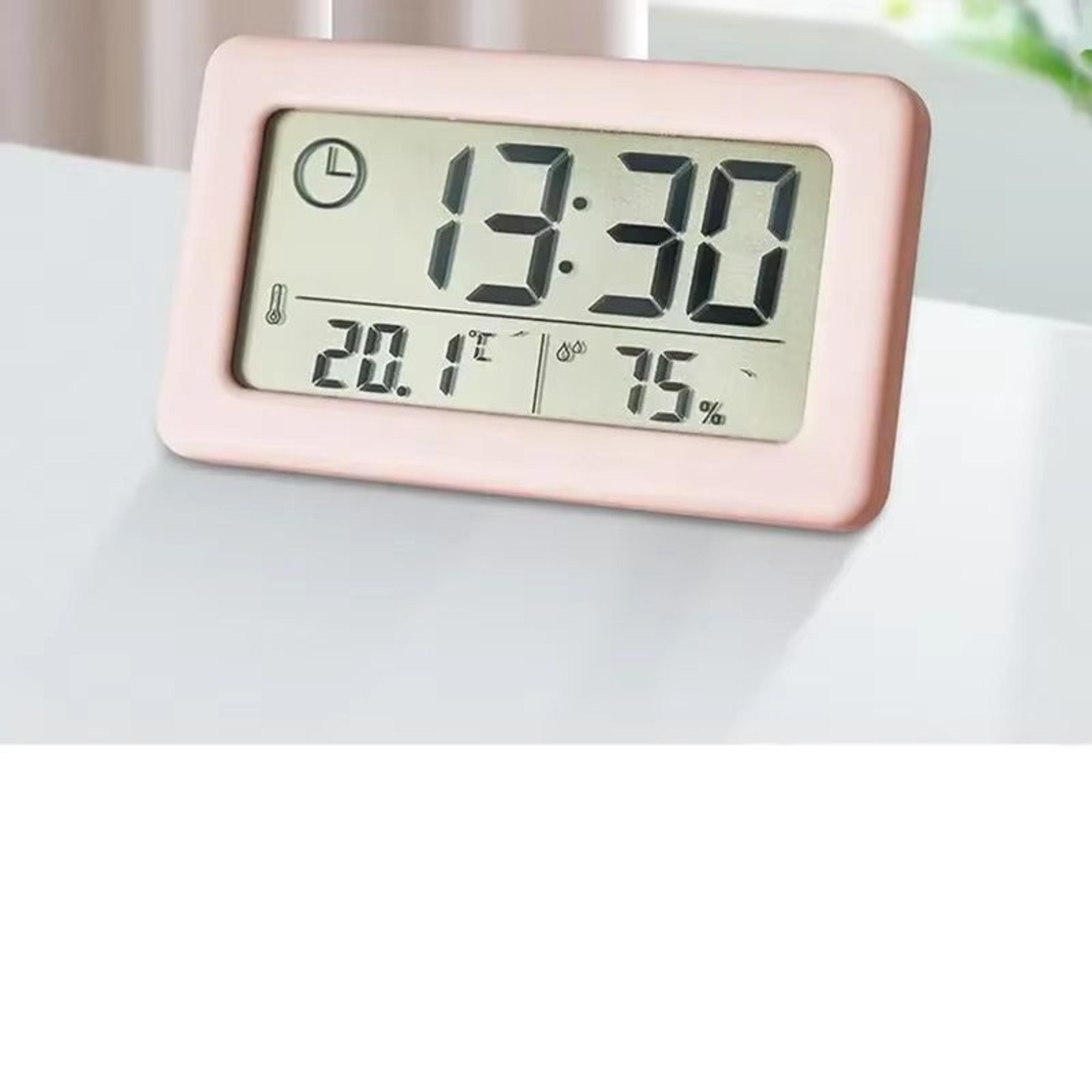 Mini Digital Clock With Temperature And Humidity Portable Desk Clock Electronics Thermometer Hygrom