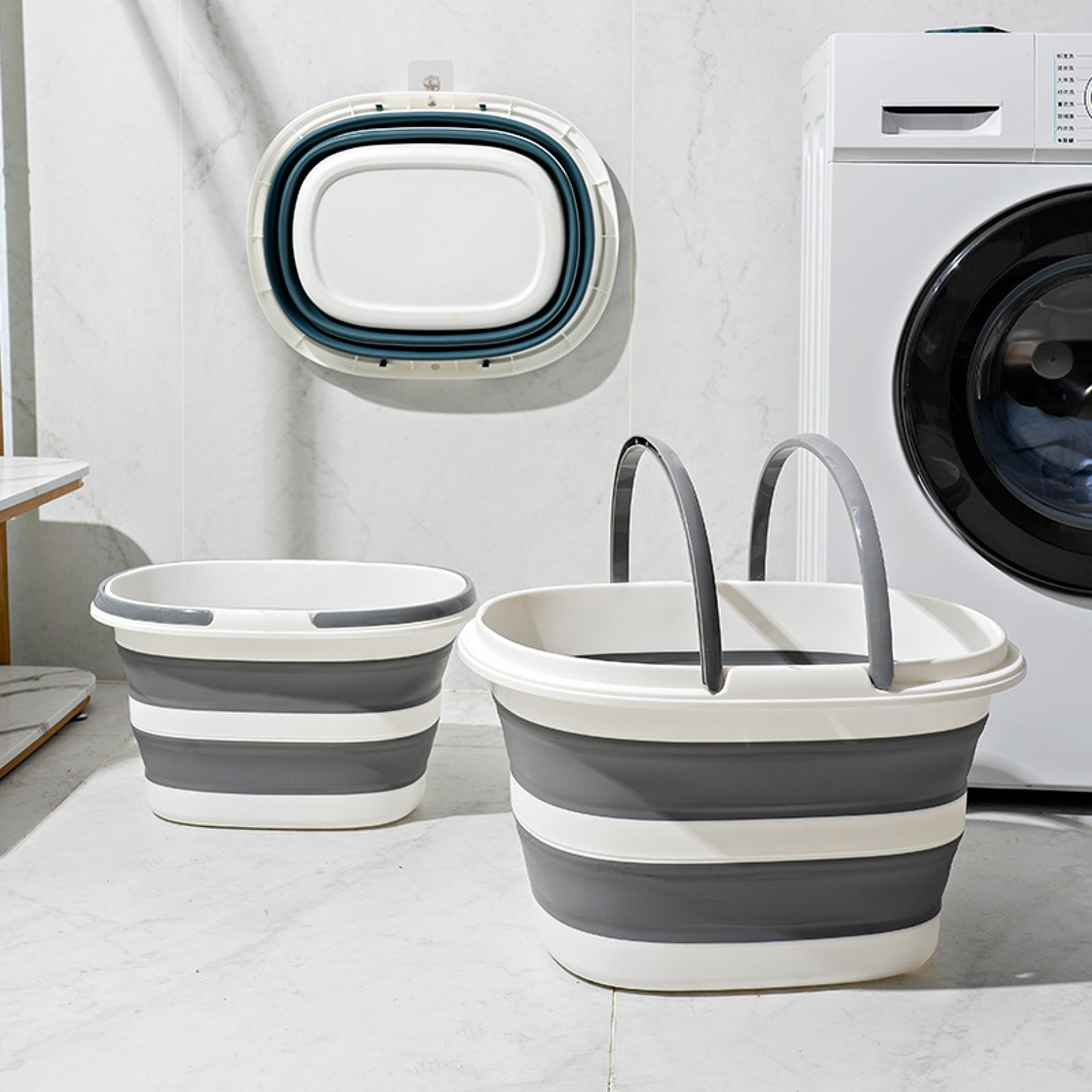 Home Foldable Laundry Bucket Multipurpose Dirty Clothes Basket Portable Storage Mop Bucket Square D