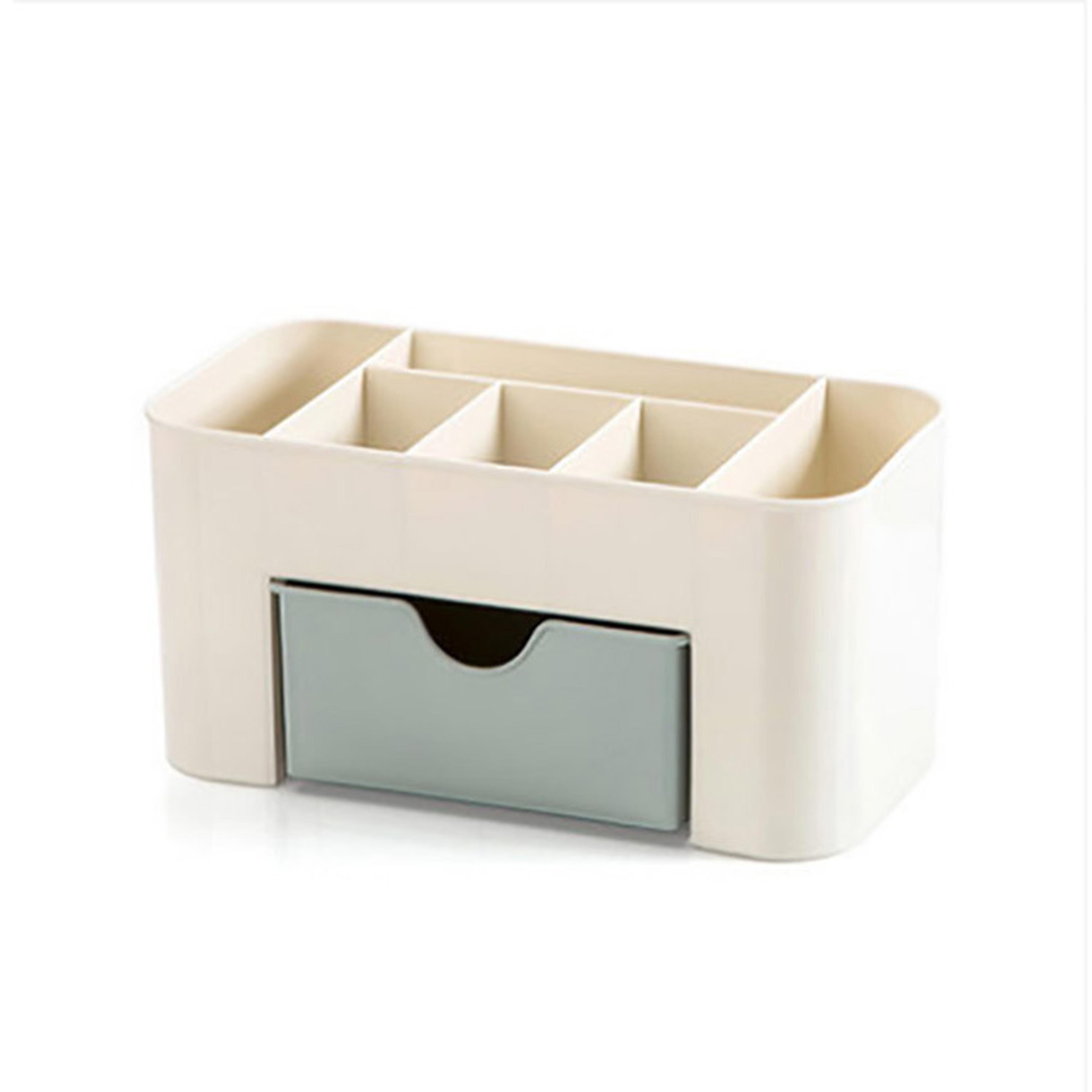 Makeup Organizer Storage Box With Drawer Acrylic Plastic Lipstick Organizer Brush Holder Cotton Swa 6