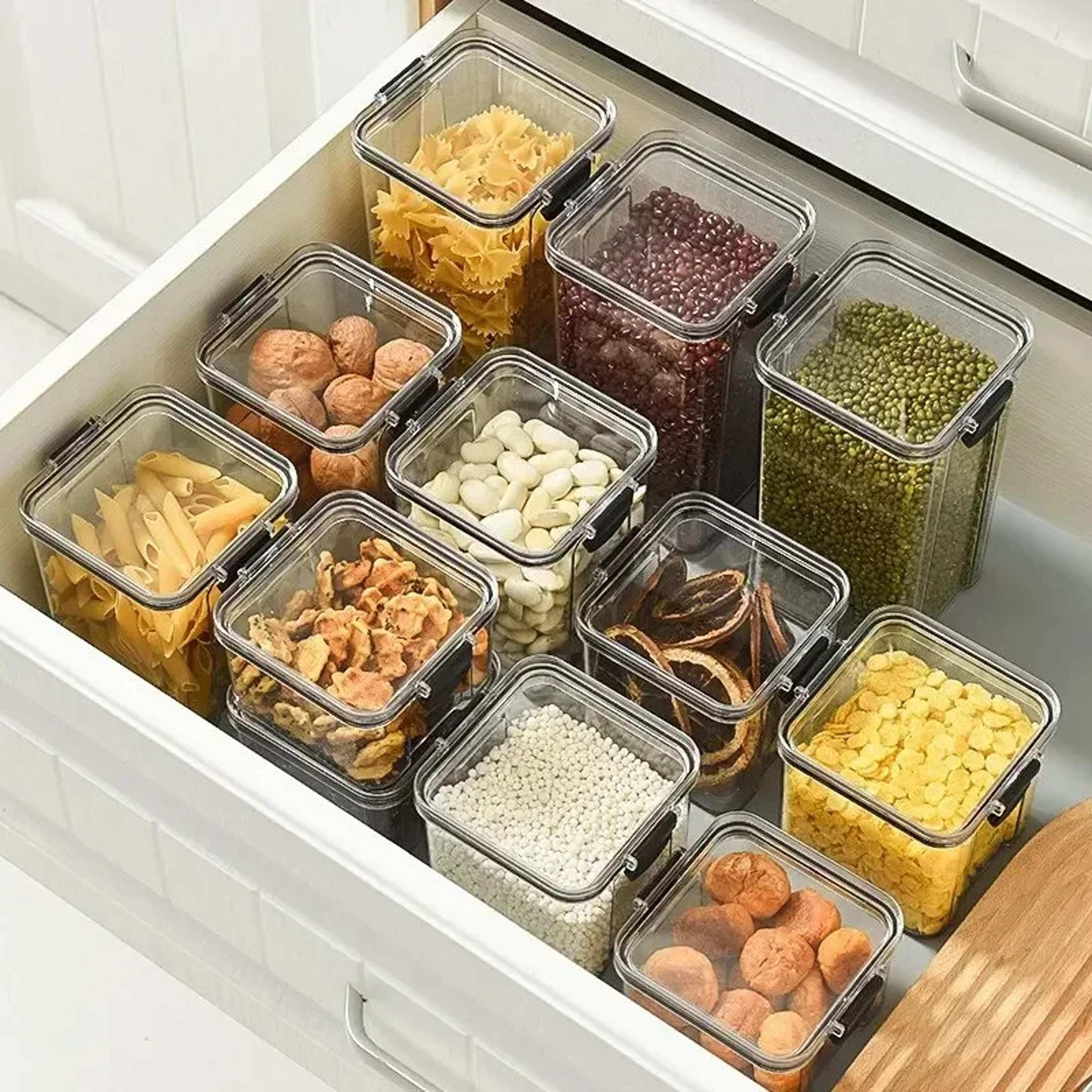 Kitchen Multigrain Snack Sealed Storage Box Moisture Proof Plastic Dried Fruit Jar Container Drawer 0