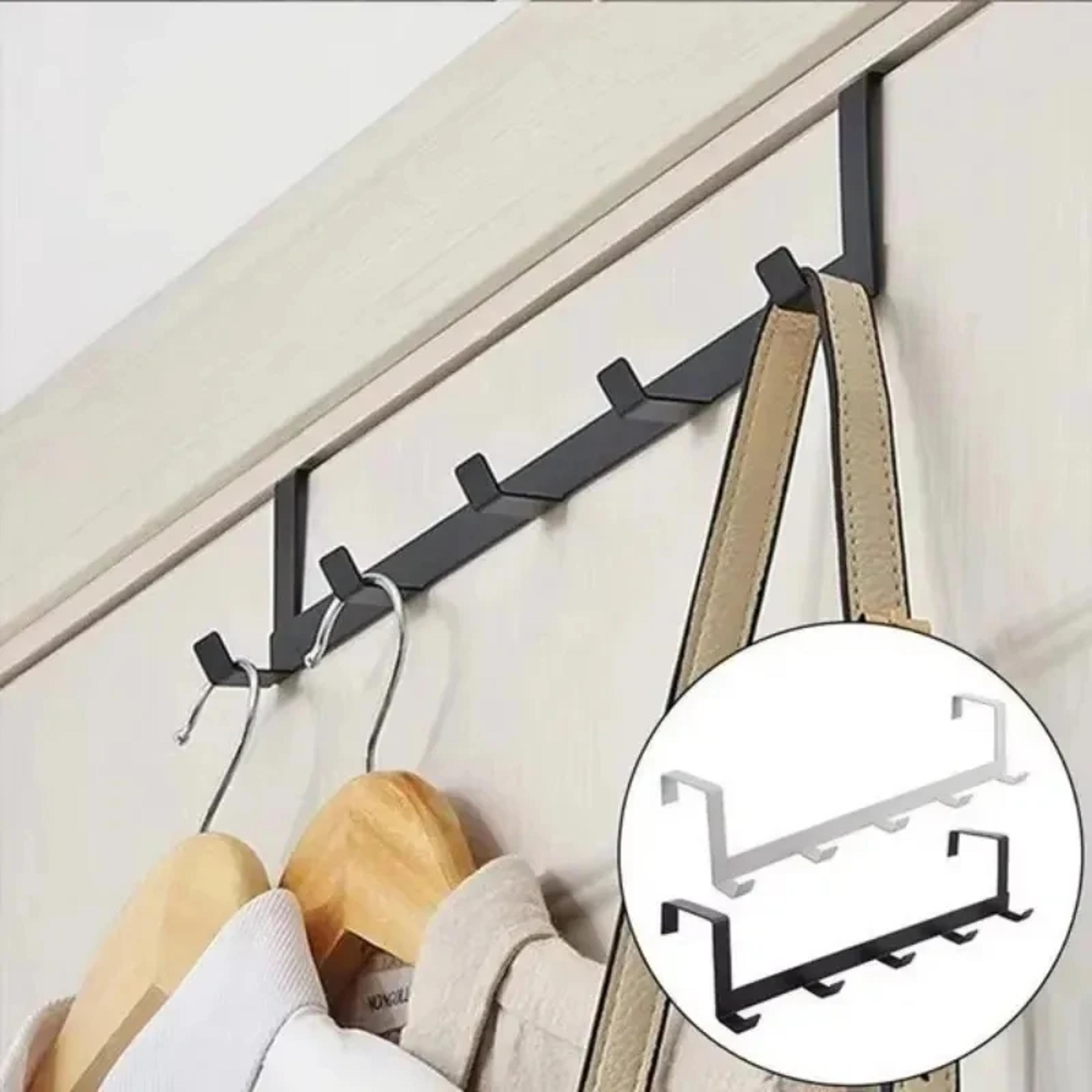 Household Space Saving Five Hook Door Hanger Hook Durable Jacket Storage Rack Easy To Install Moder 4