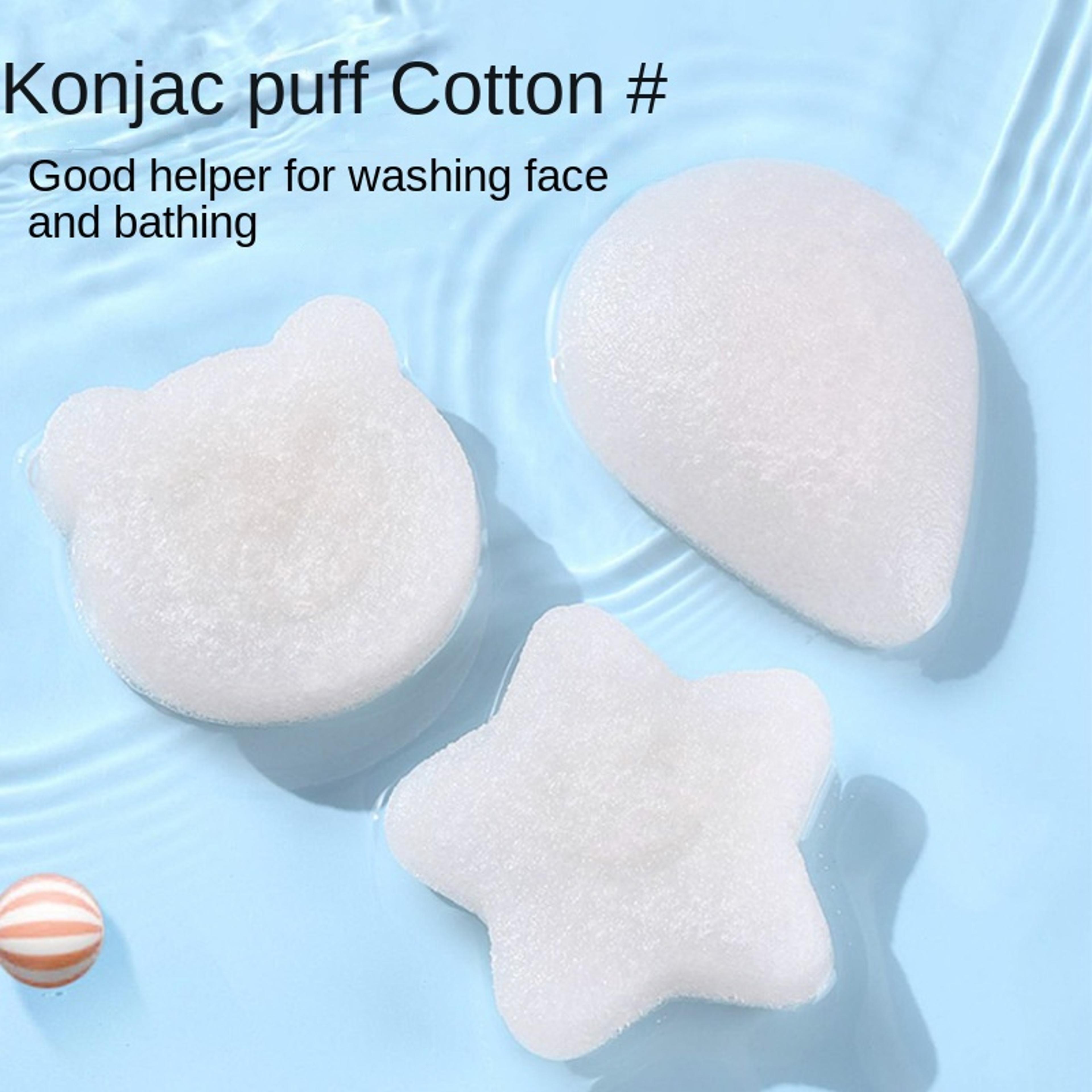 Konjac Puff Baby Bath Sponge Childrens Face Wash Hair Shampoo Exfoliating Cotton Bath Artifact 1