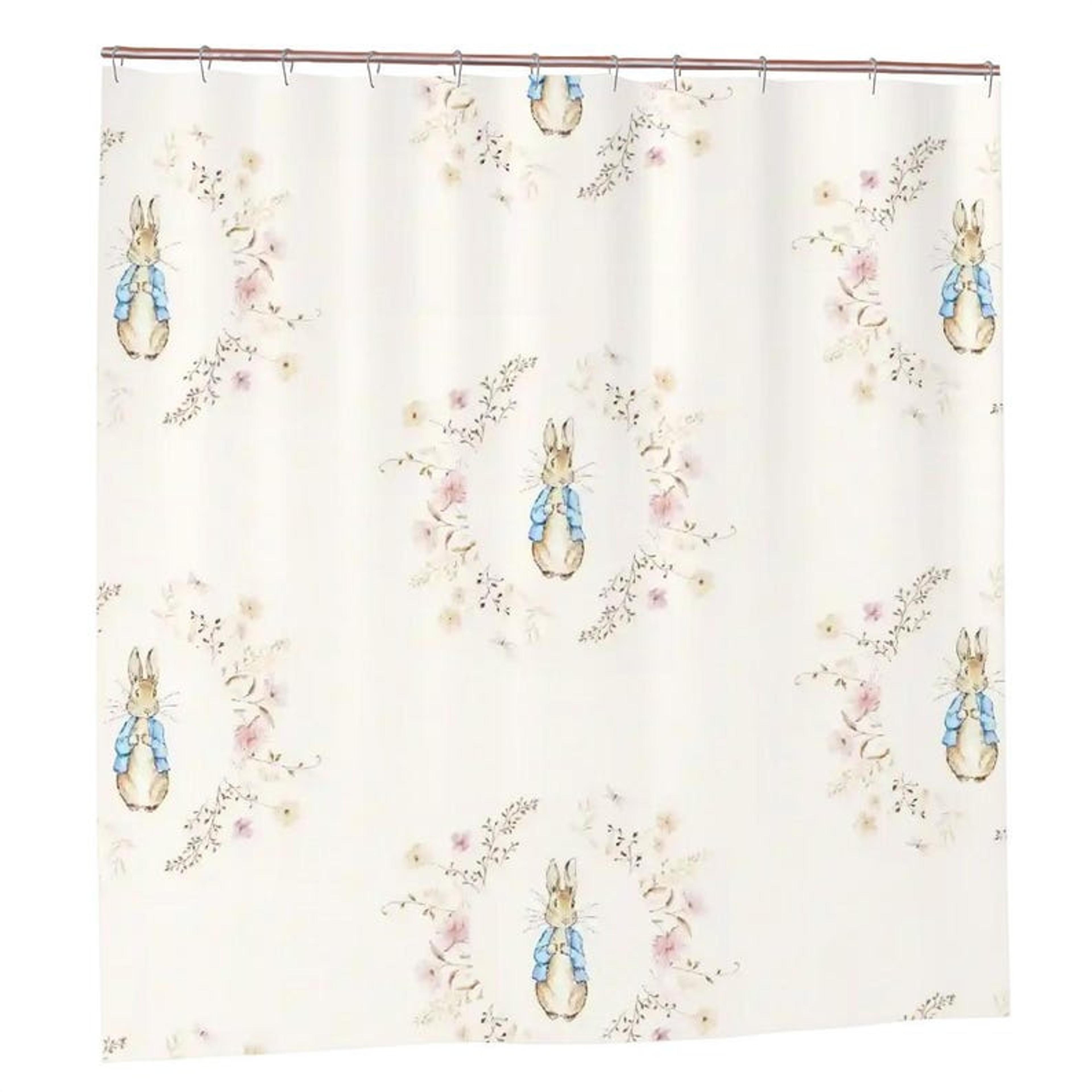 Peter Rabbit Shower Curtain Kids Bathroom Decor Girl Shower Curtain Vintage Floral Bathroom Decor 2