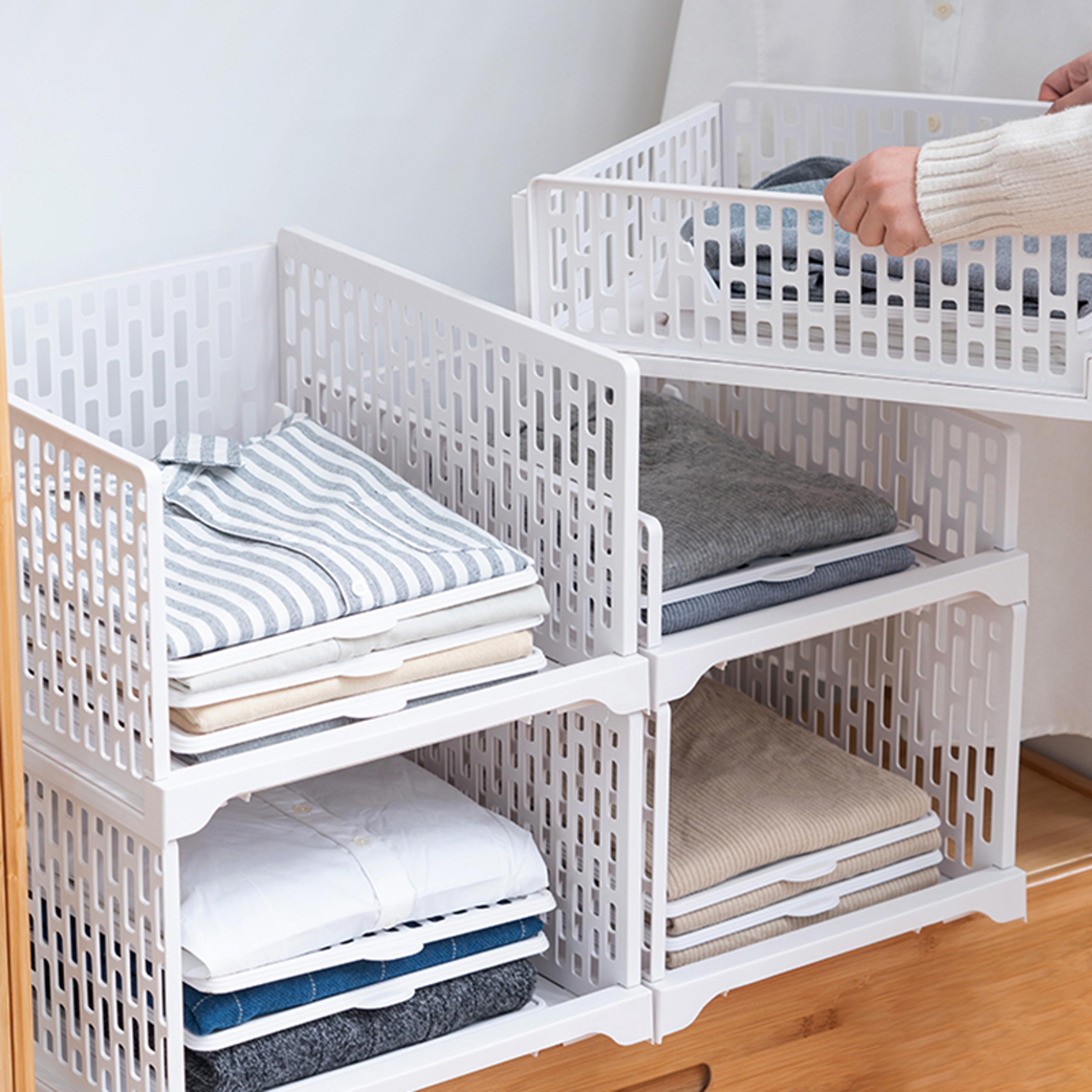 Stackable Wardrobe Drawer Units Organizer Clothes Closet Storage Boxes Shelves Plastic Divider Boar 3